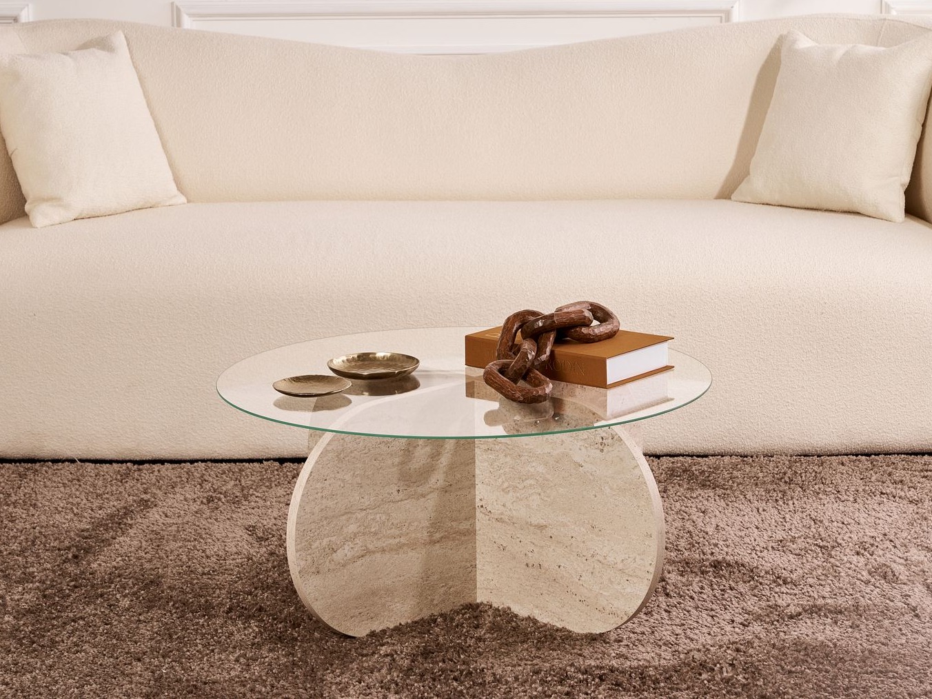 Mesa de centro Novato 117 (Travertino claro)