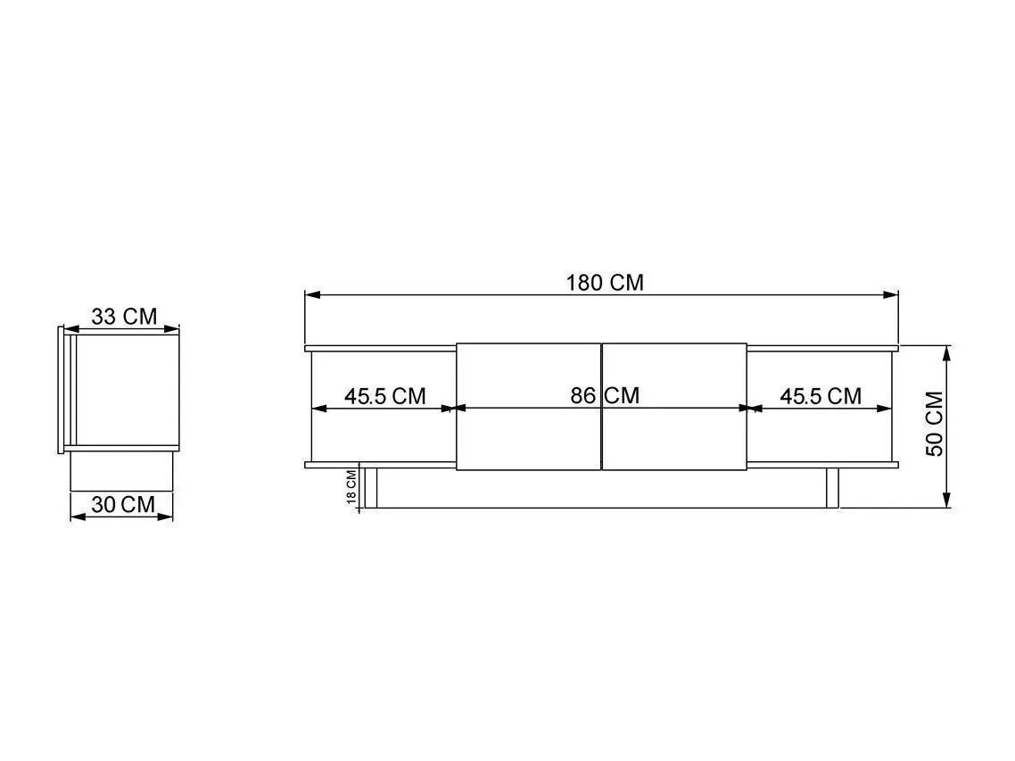 Mueble TV Kailua 2513 (Gris + Nogal)