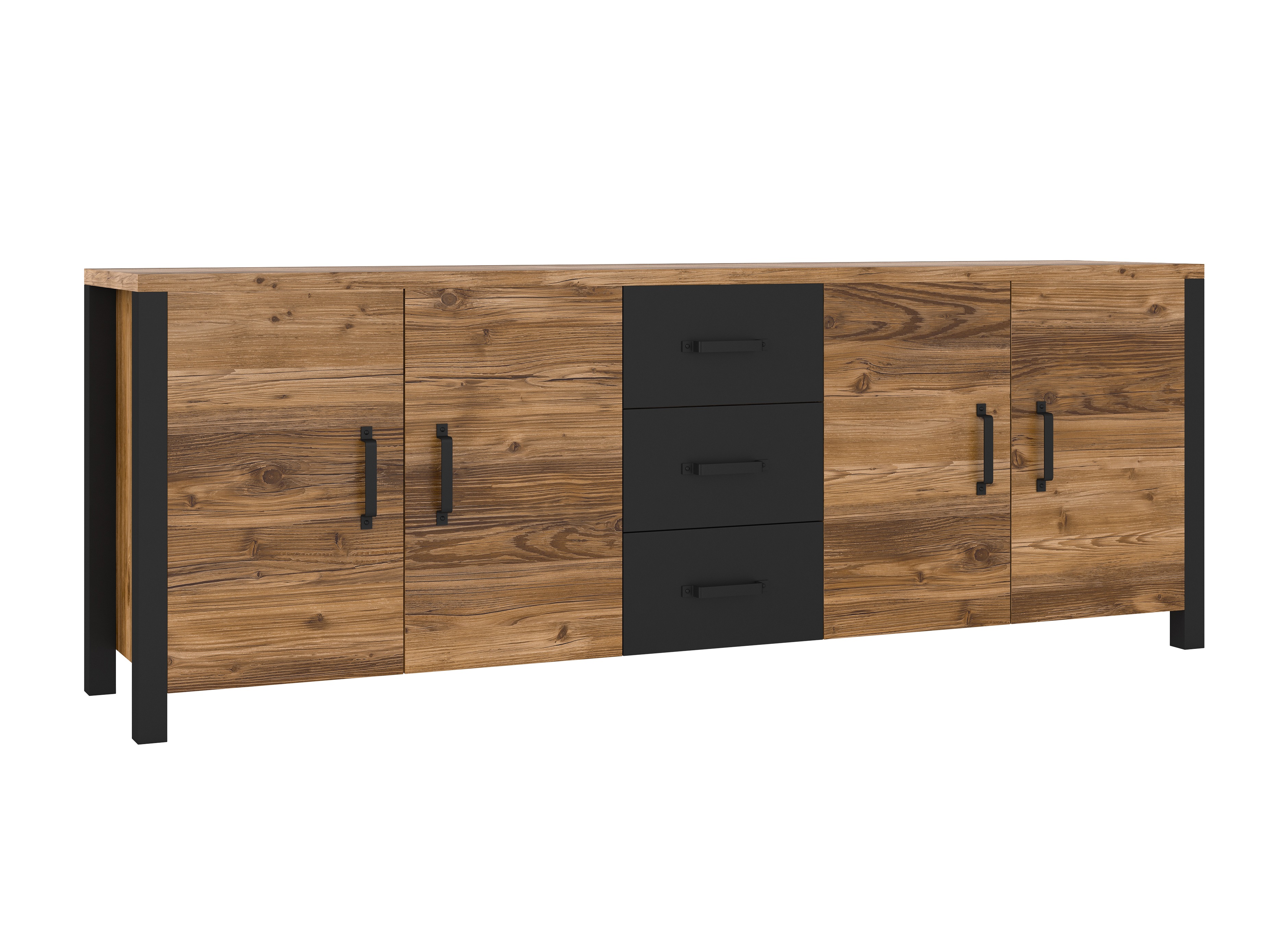 Cómoda Tornua 109 (Abeto oscuro + Negro mate)