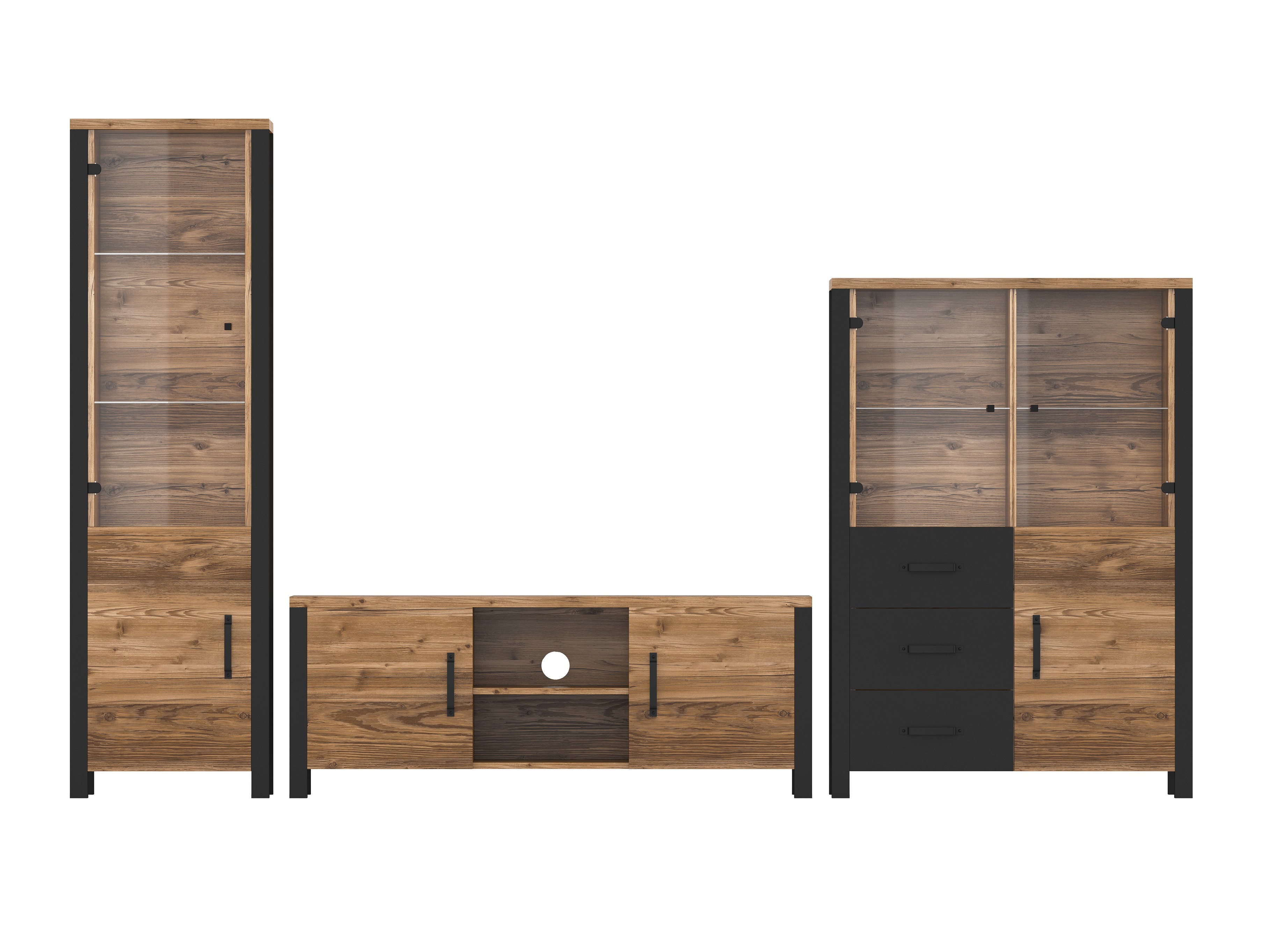 Conjunto de salón Tornua 113 (Abeto oscuro + Negro mate)