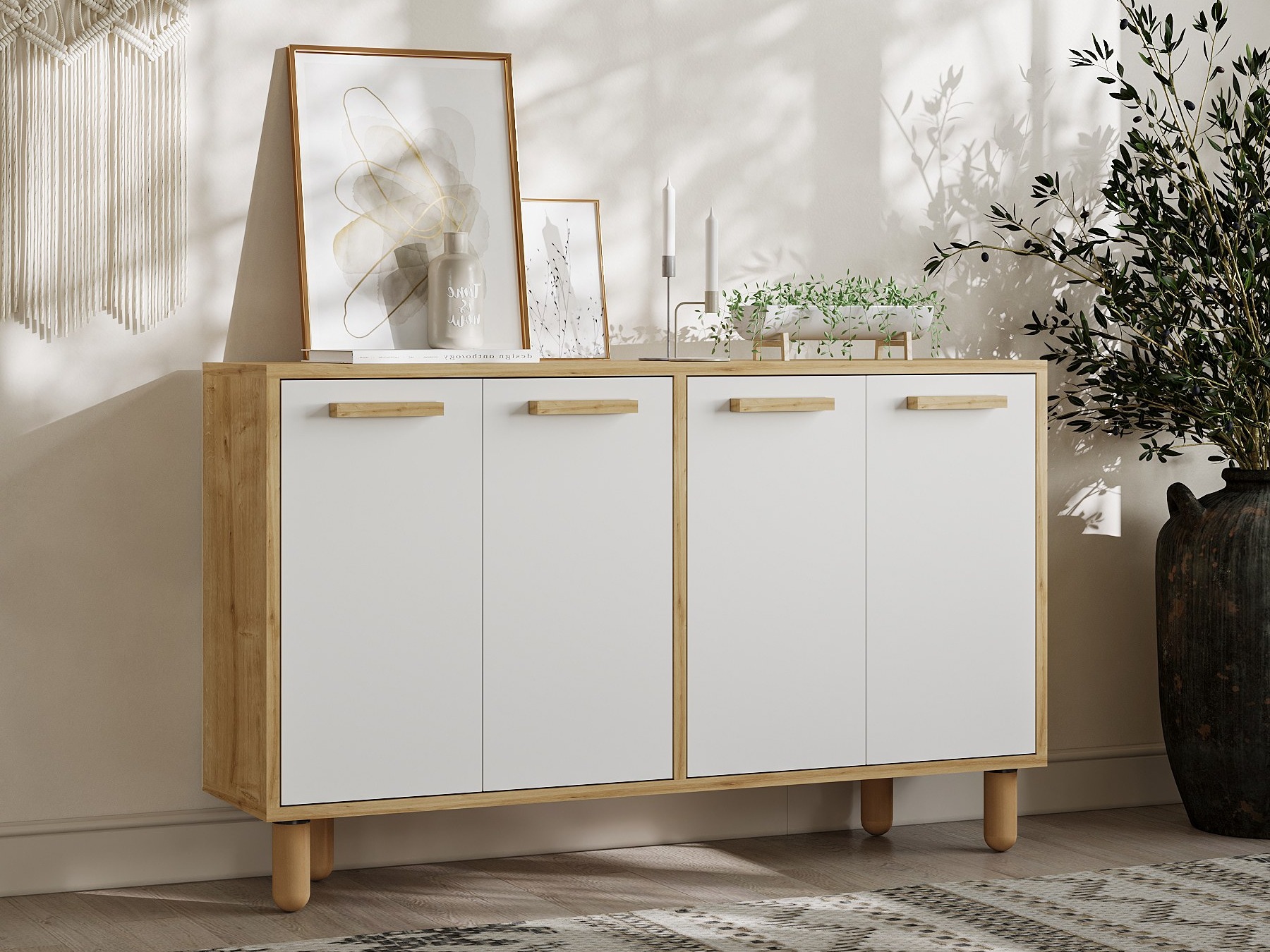 Aparador Kailua 2542 (Blanco + Roble)