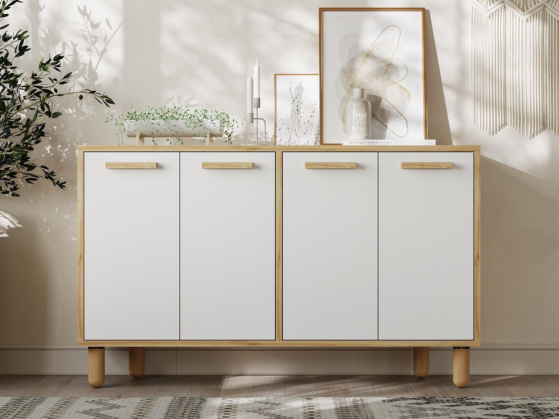 Aparador Kailua 2542 (Blanco + Roble)