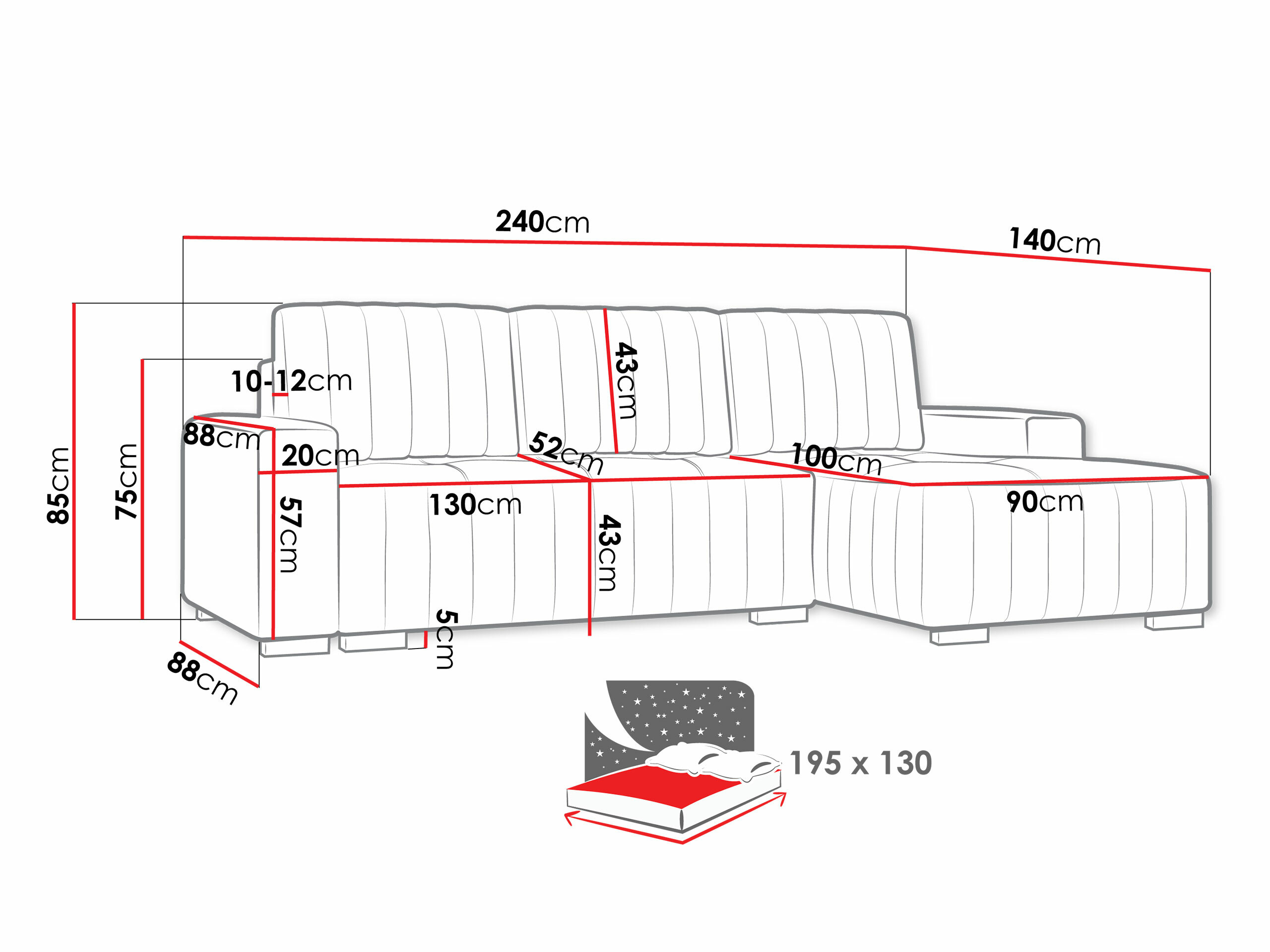 Sofá rinconero Columbus 154 (Manila 31)