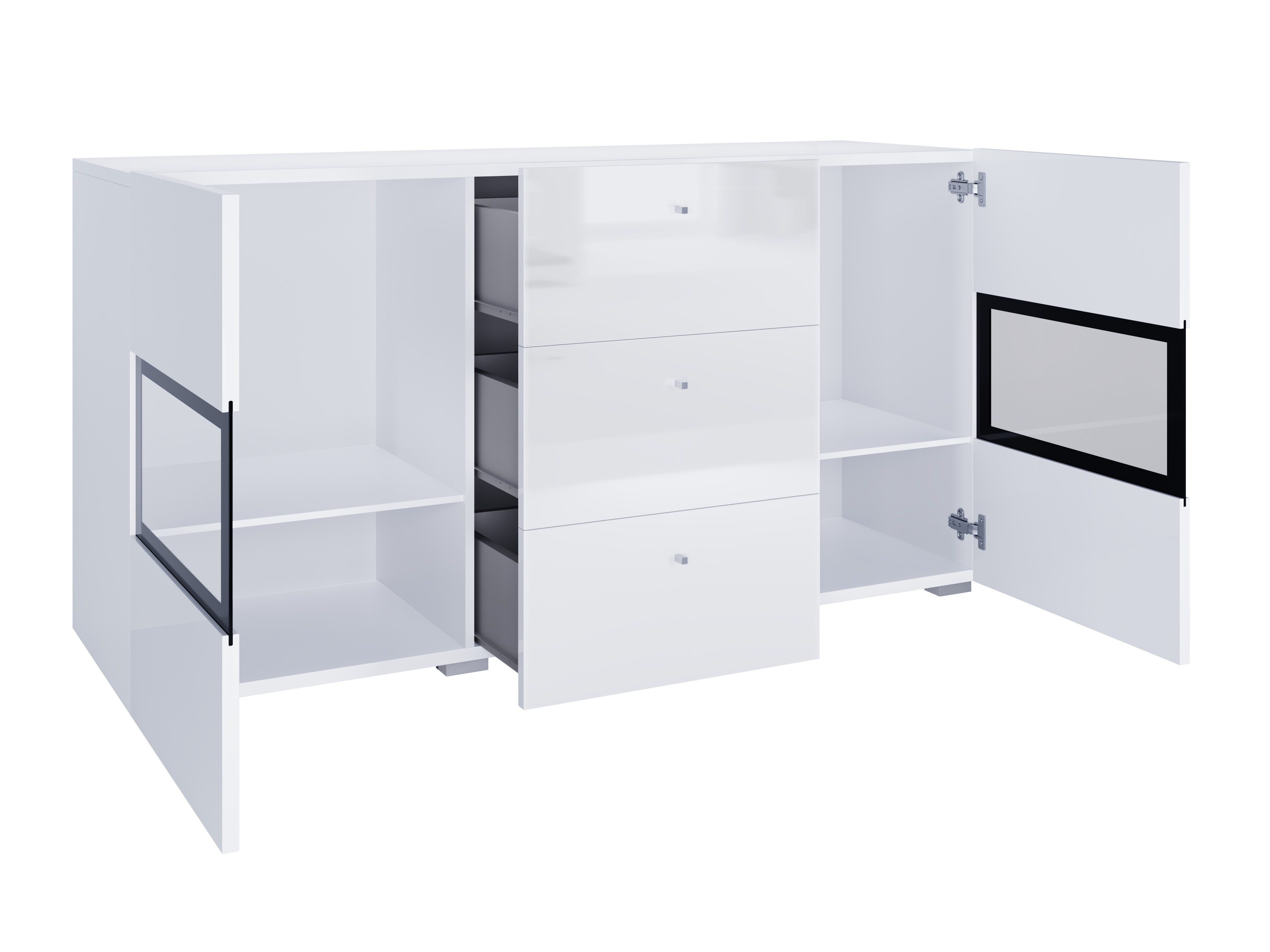 Cómoda Serodeu 101 (Blanco + Blanco brillante)