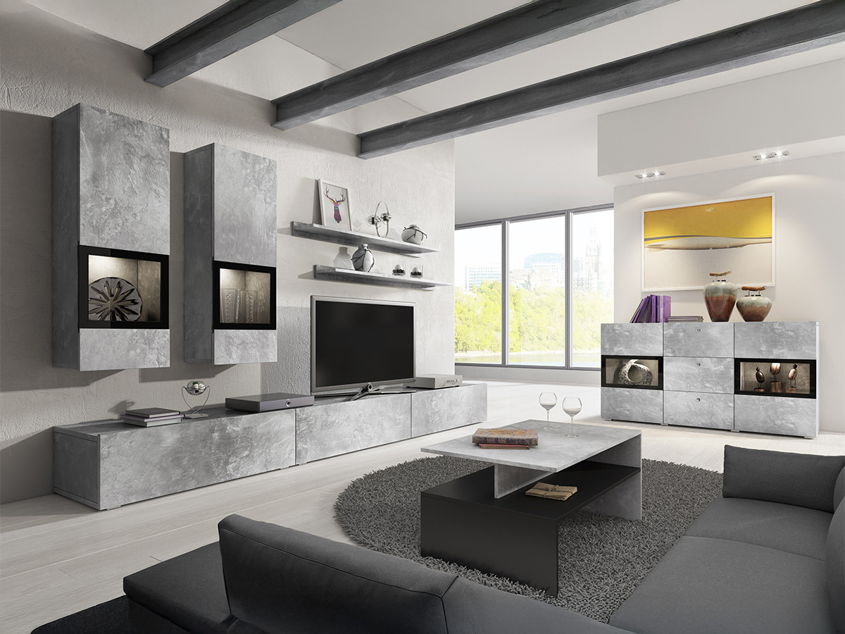 Conjunto de salón Serodeu 104 (Hormigón)