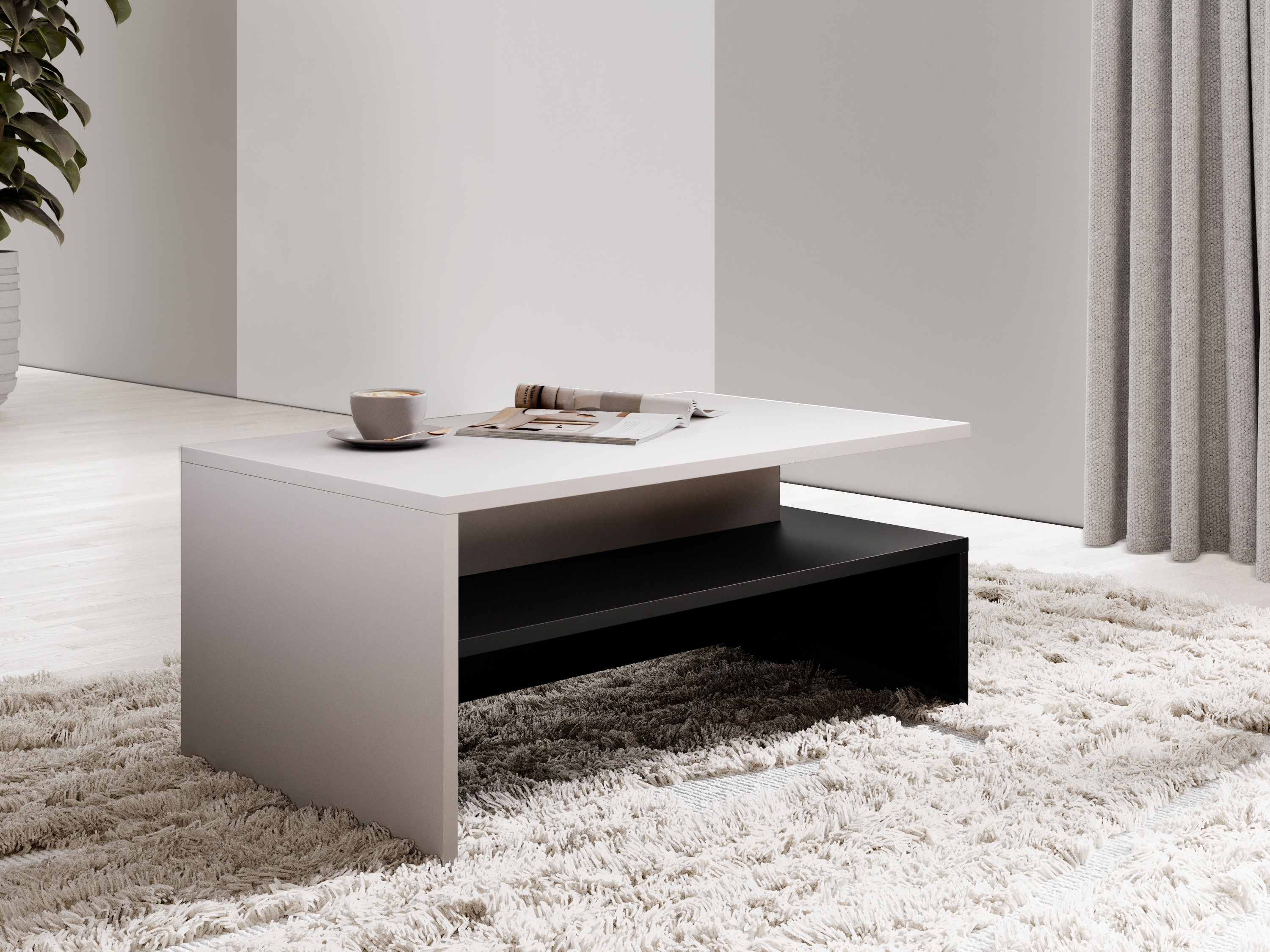 Mesa de centro Serodeu 103 (Blanco + Negro)