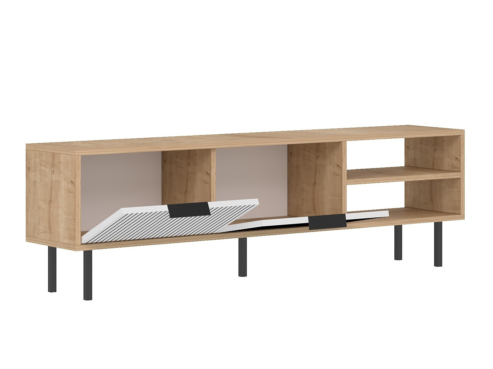 Mueble TV Kailua 2555 (Blanco + Roble)
