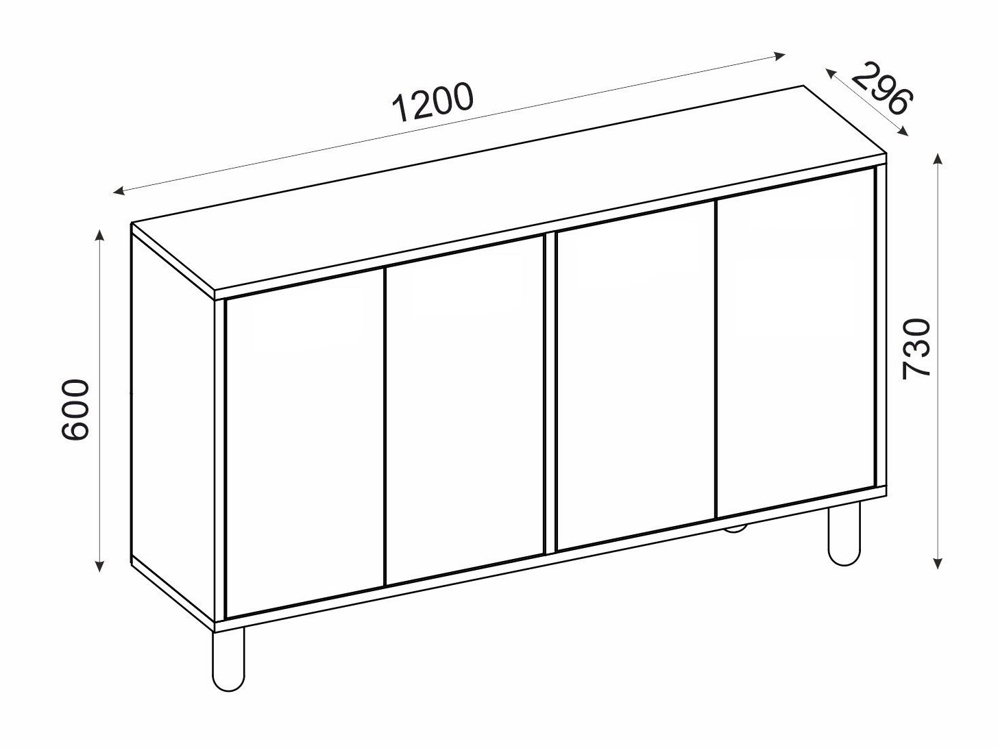 Aparador Kailua 2557 (Blanco + Roble)