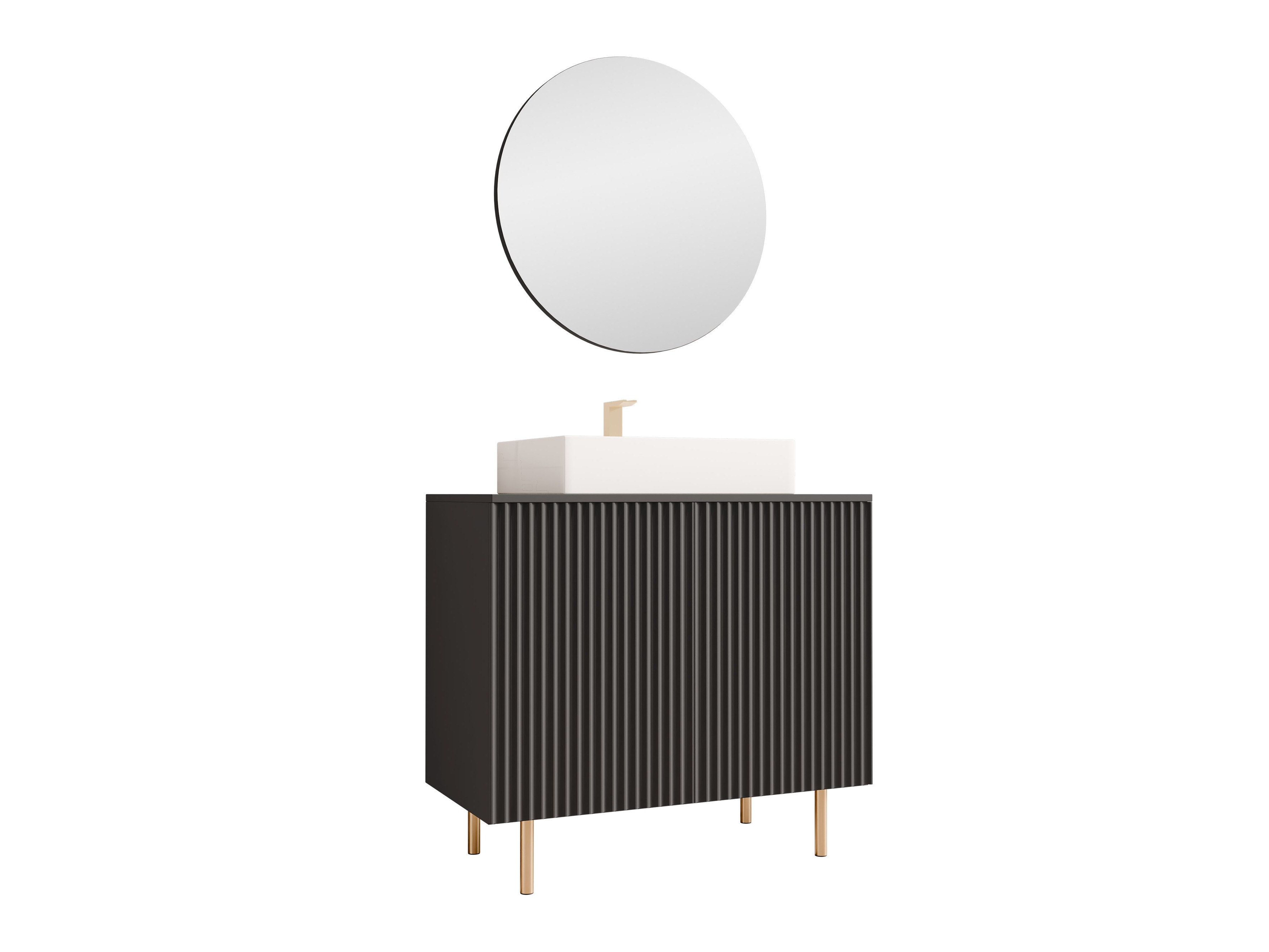 Conjunto de mueble de baño Decus I (Negro)