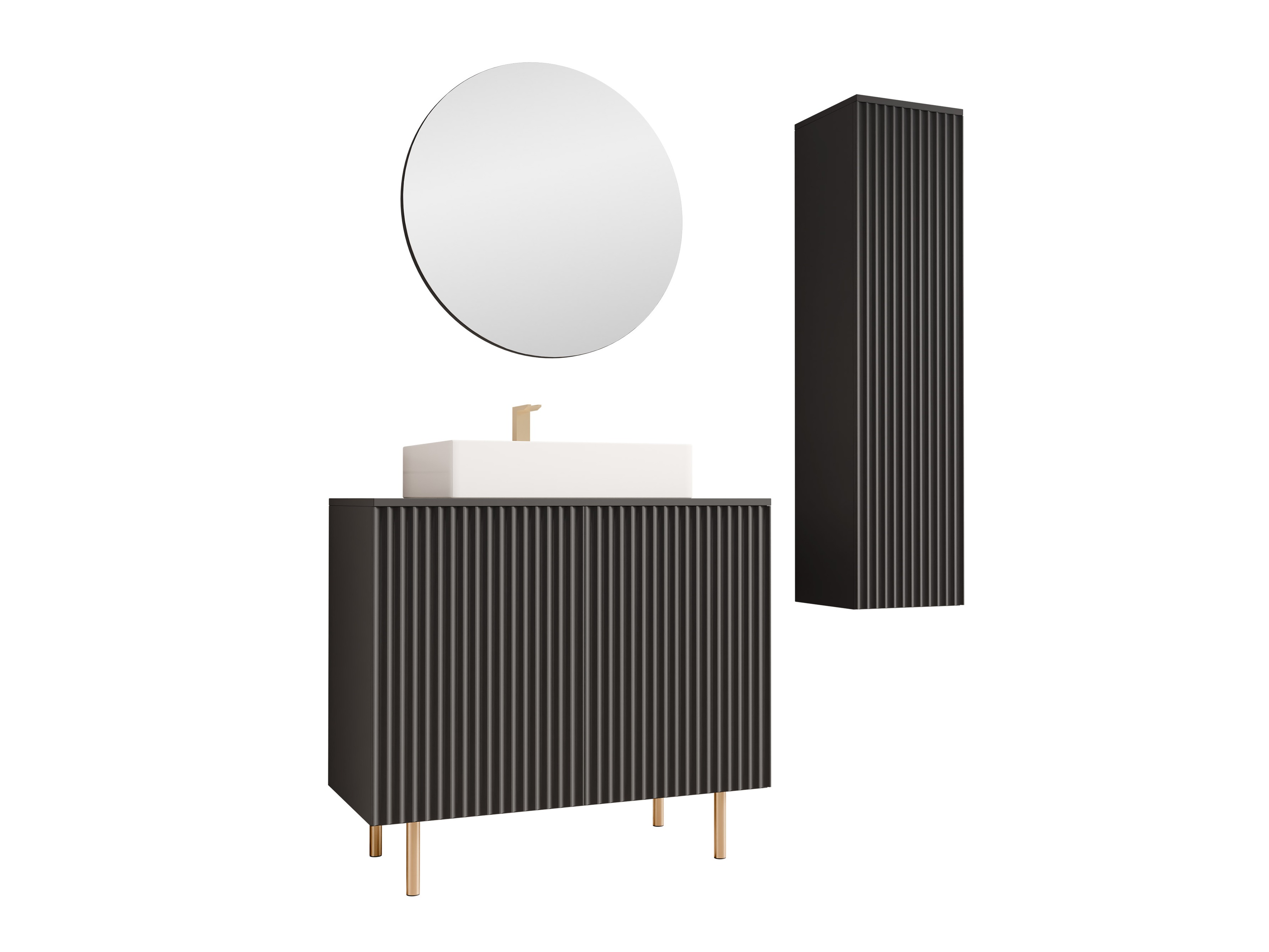 Conjunto de mueble de baño Decus II (Negro)