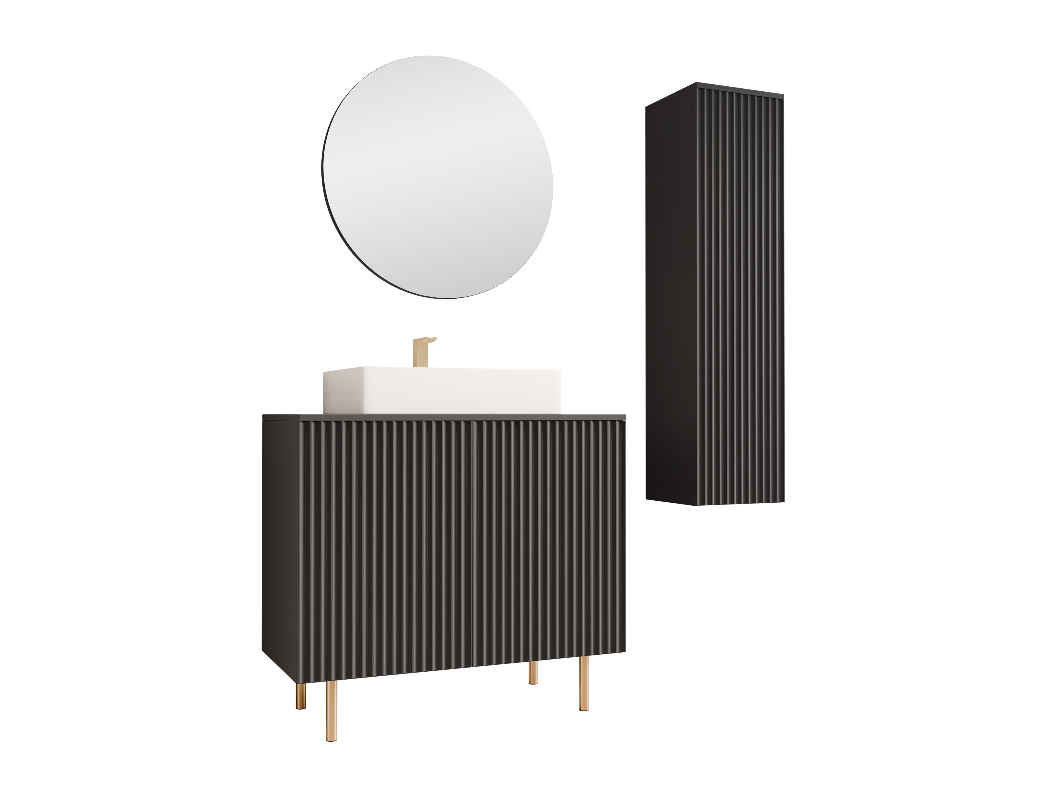 Conjunto de mueble de baño Decus II (Negro)