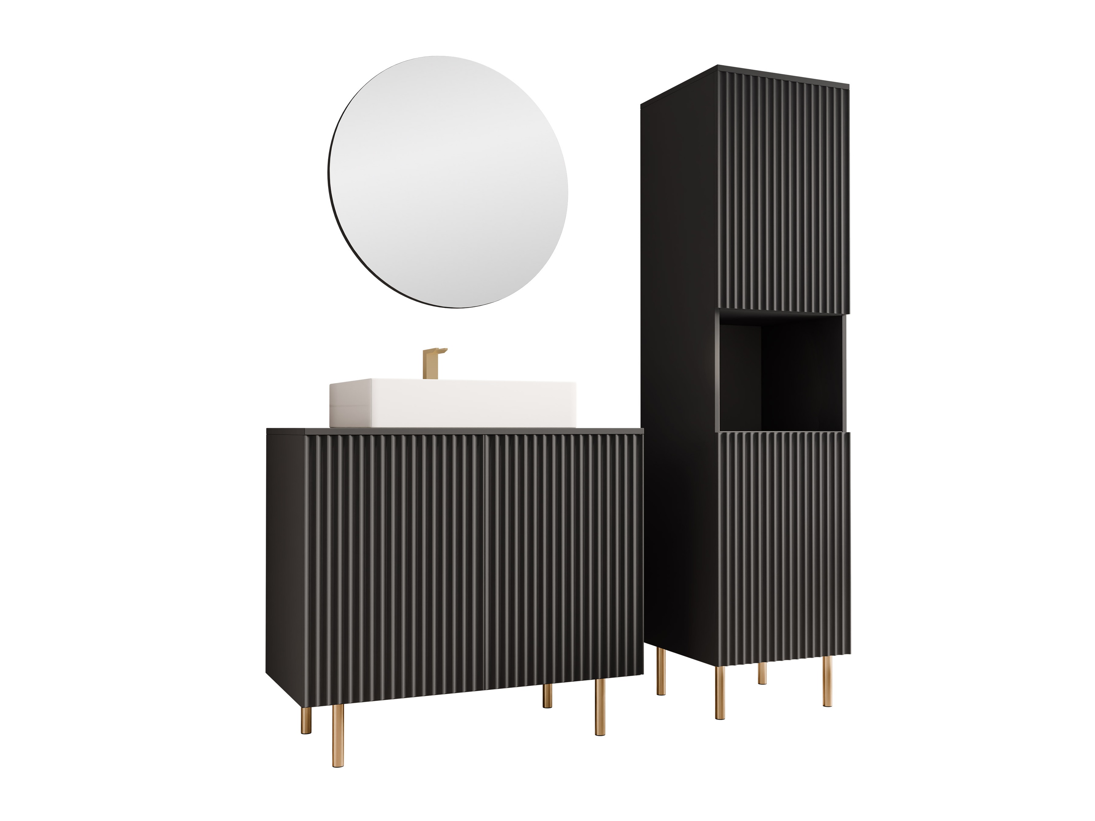 Conjunto de mueble de baño Decus III (Negro)