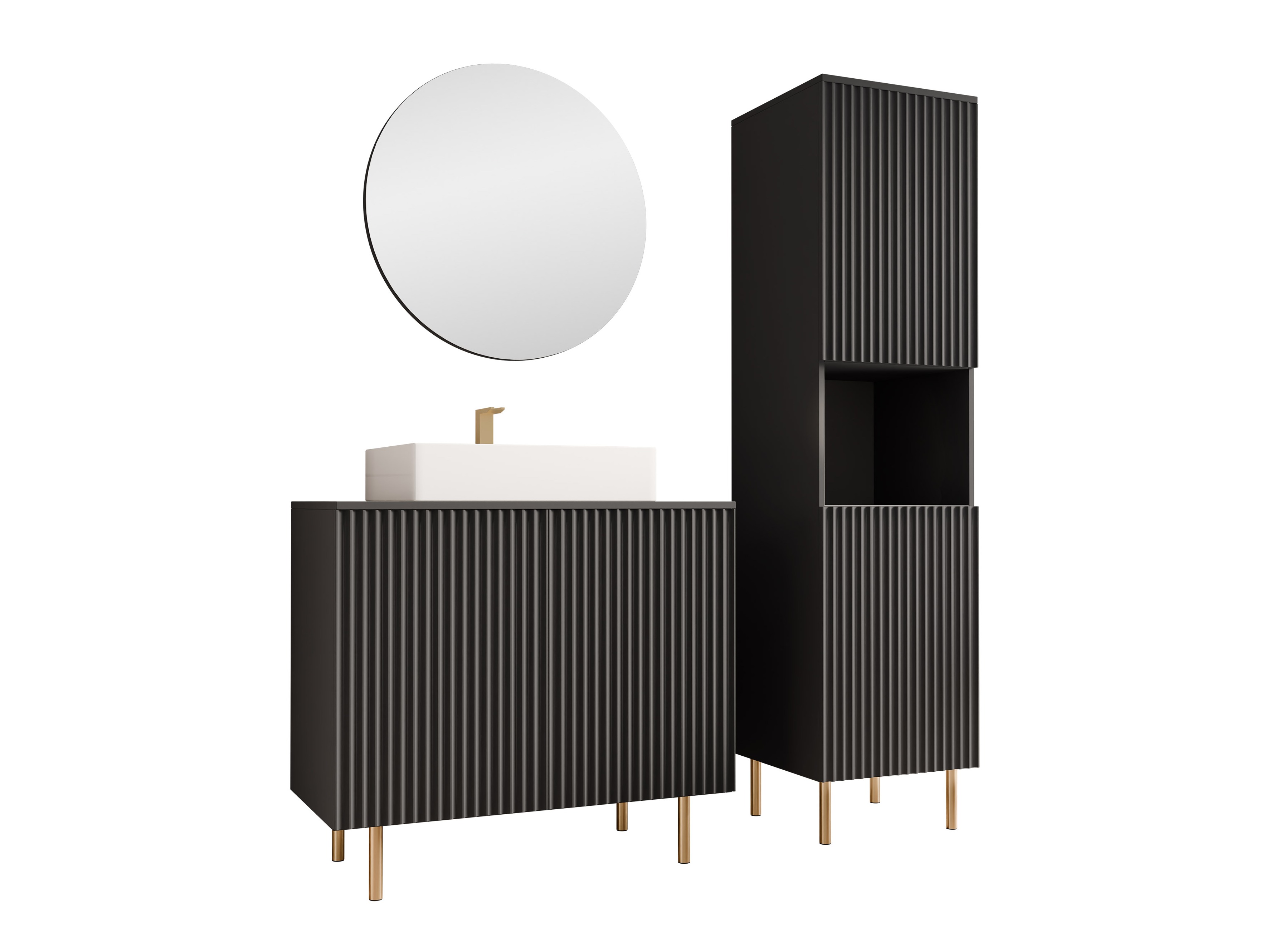 Conjunto de mueble de baño Decus III (Negro)