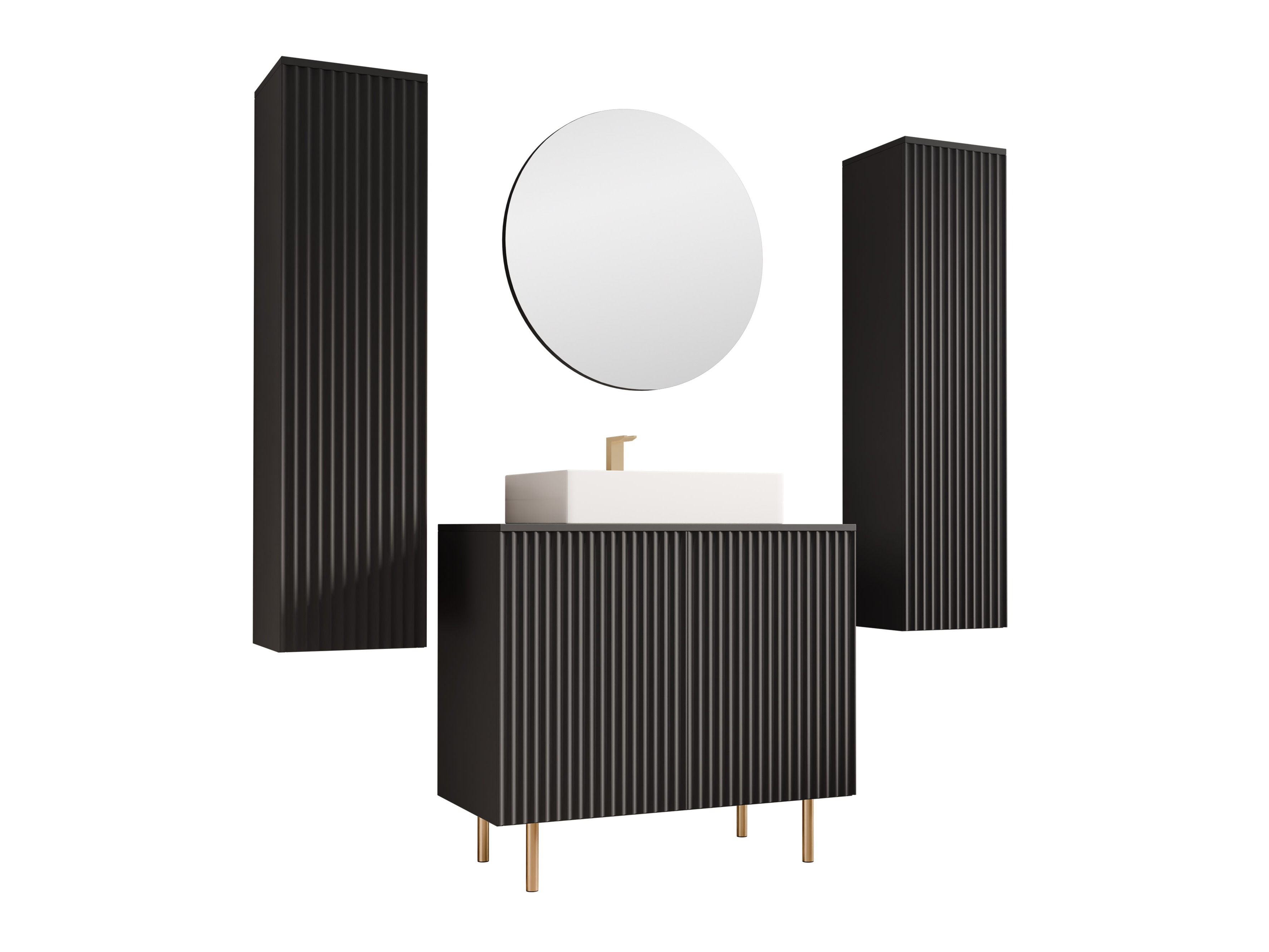 Conjunto de mueble de baño Virdomi 112 (Negro)