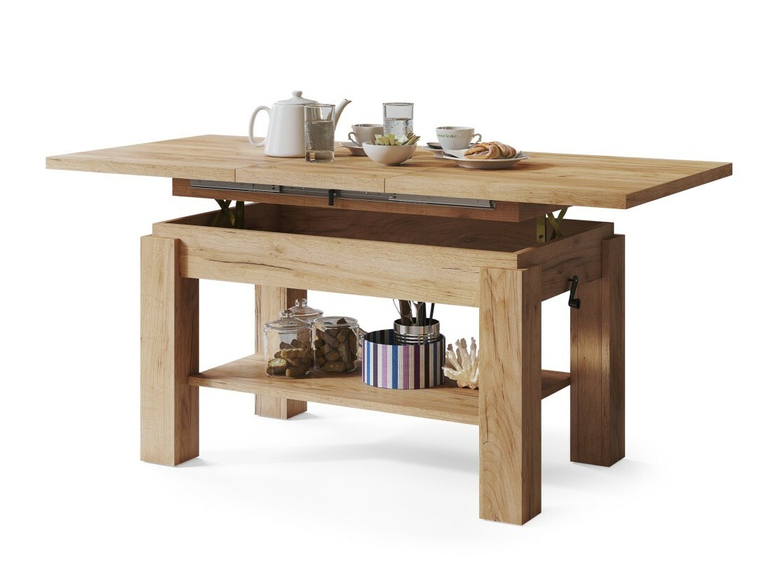 Mesa de centro convertible Glendale 100 (Roble dorado artesanal)