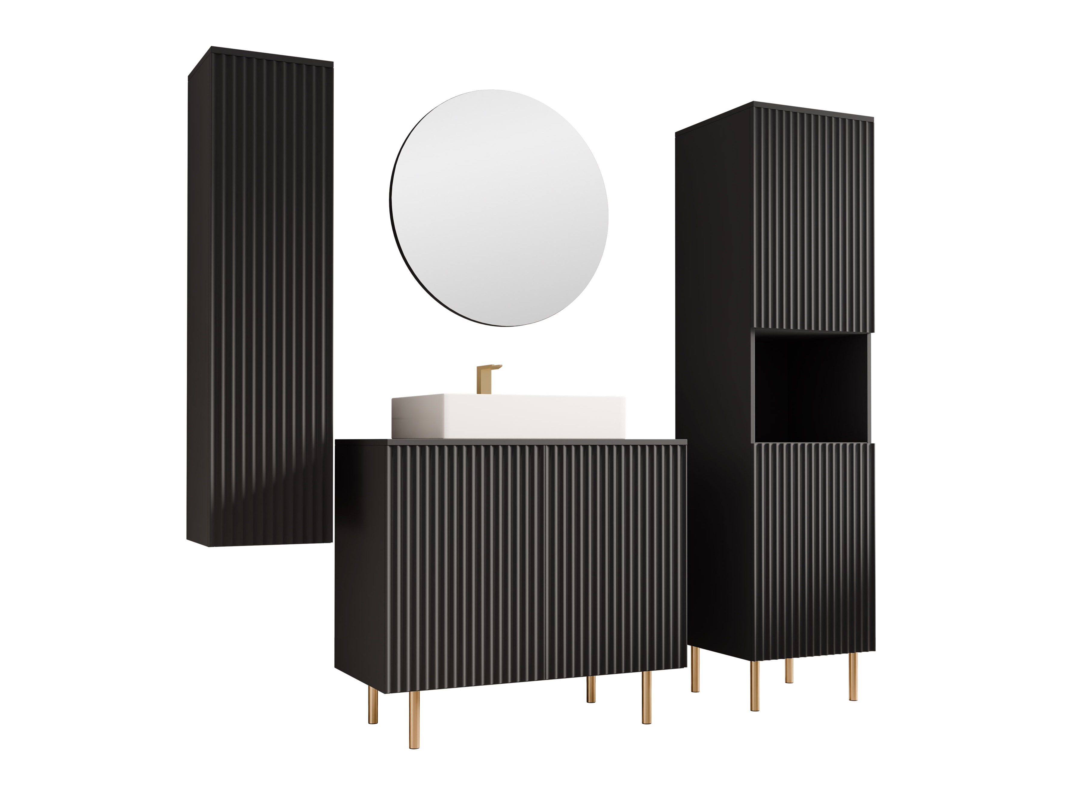 Conjunto de mueble de baño Decus V (Negro)