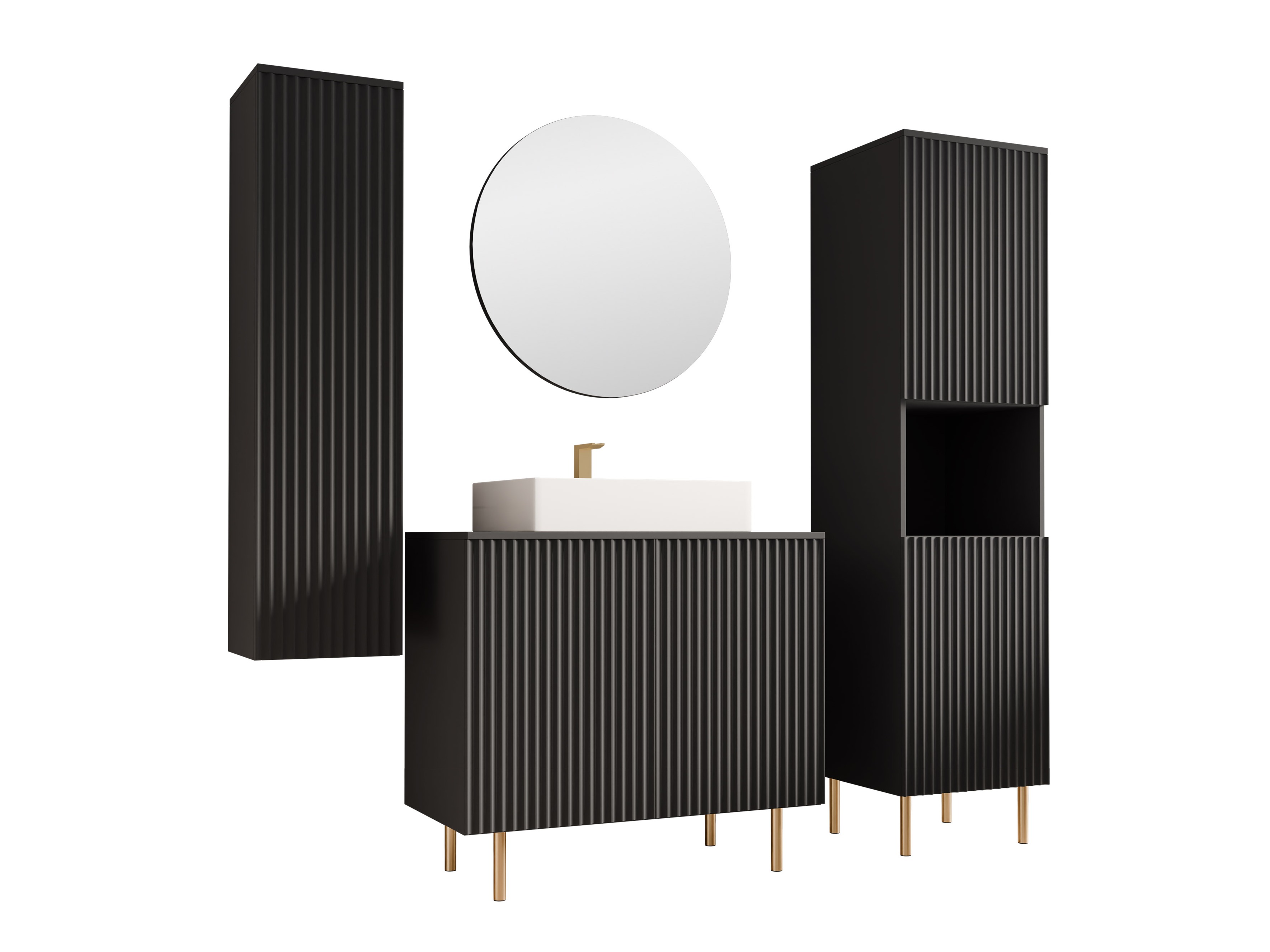 Conjunto de mueble de baño Decus V (Negro)