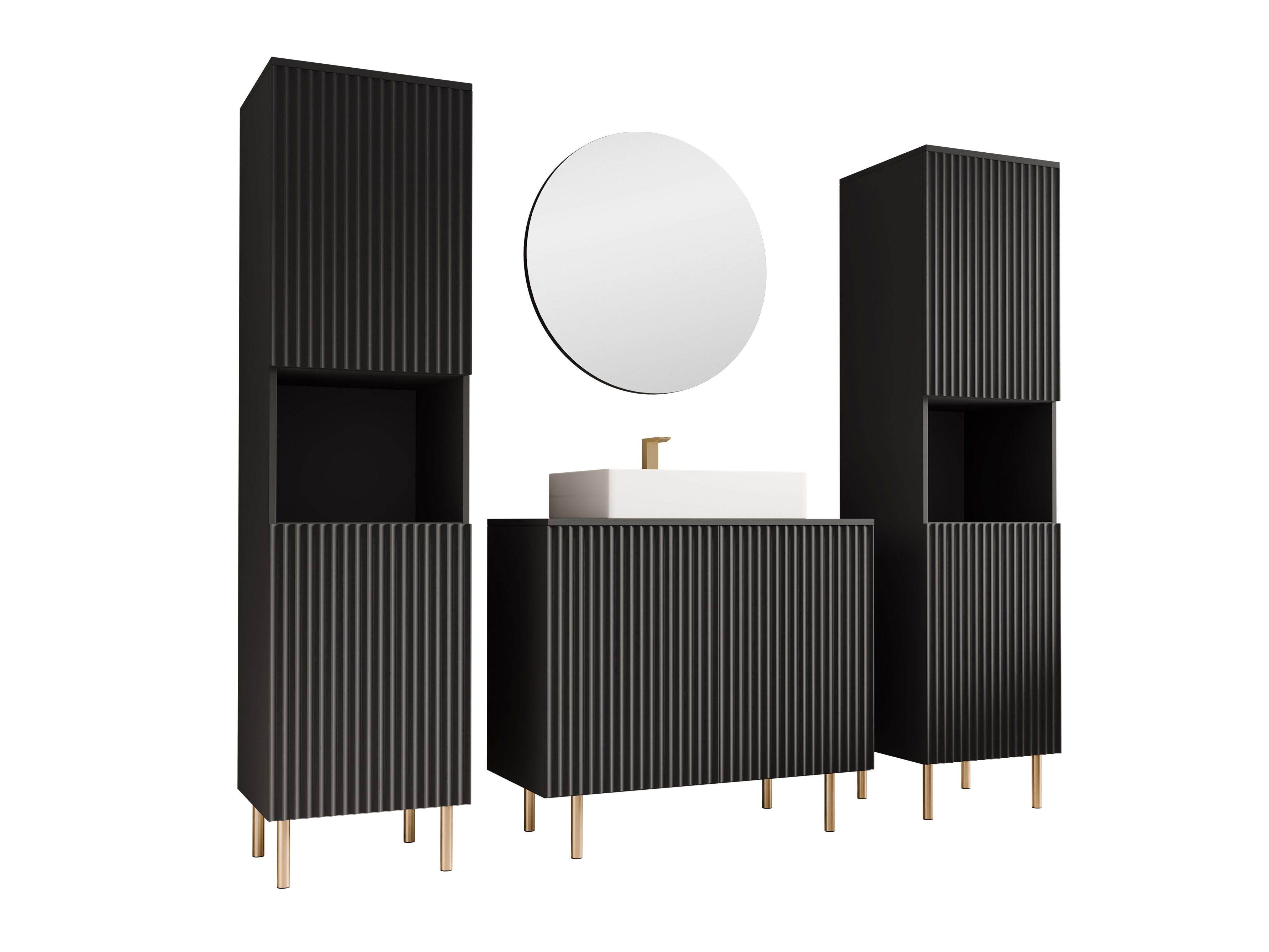 Conjunto de mueble de baño Decus VI (Negro)