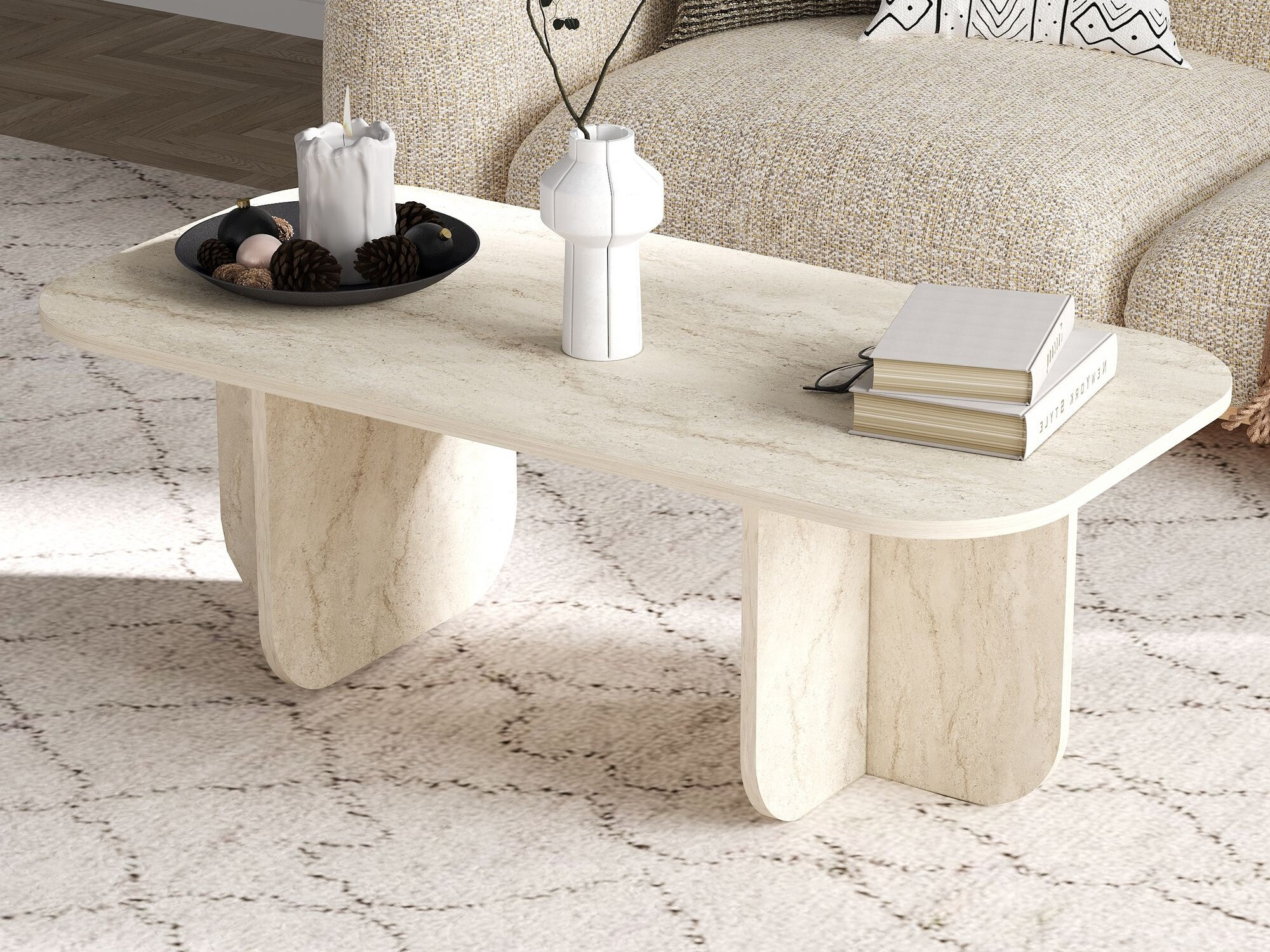 Mesa de centro Kailua 2560 (Claro Travertine)