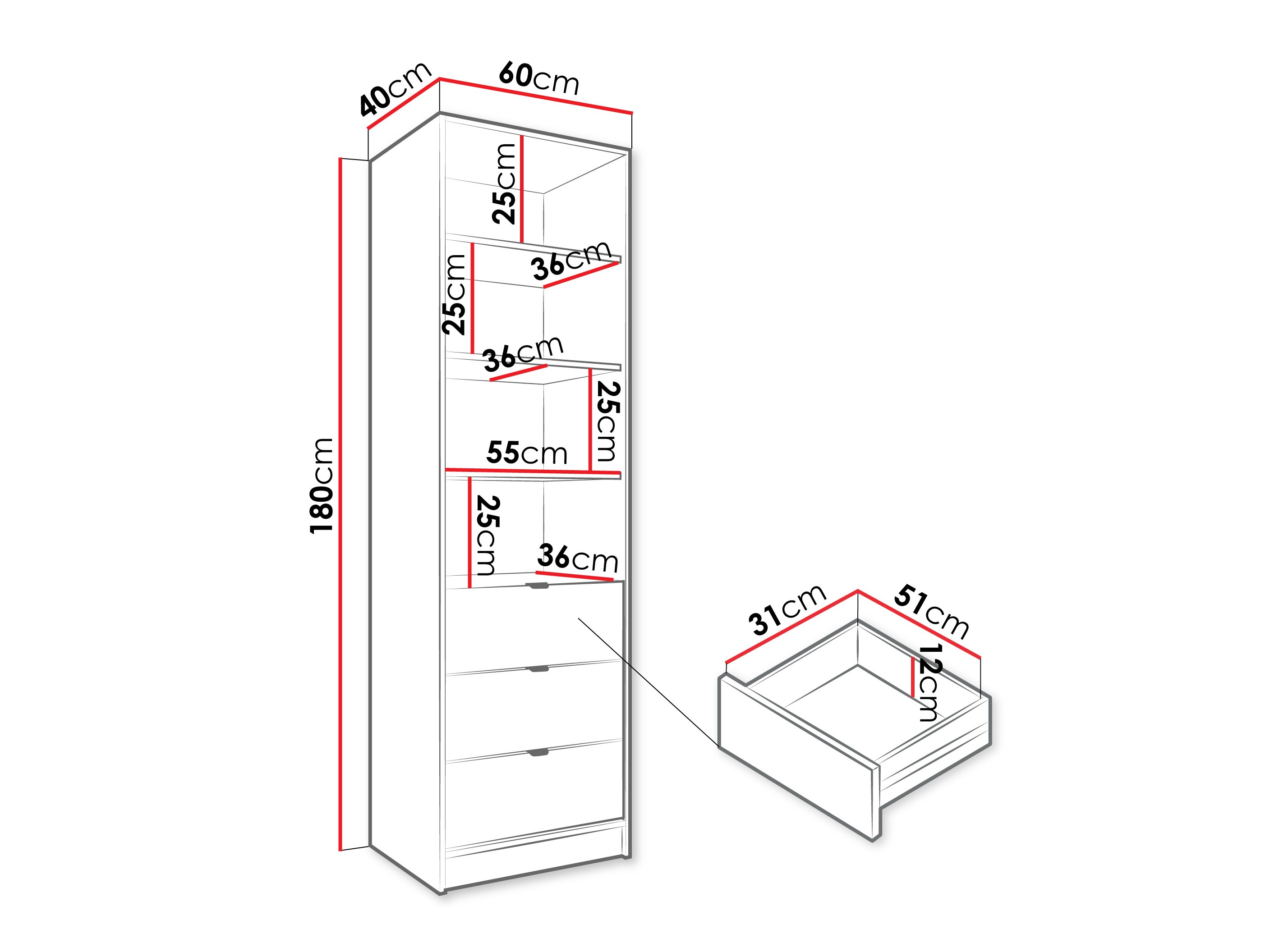 Estantería Comfivo Larmire 116 (Blanco)