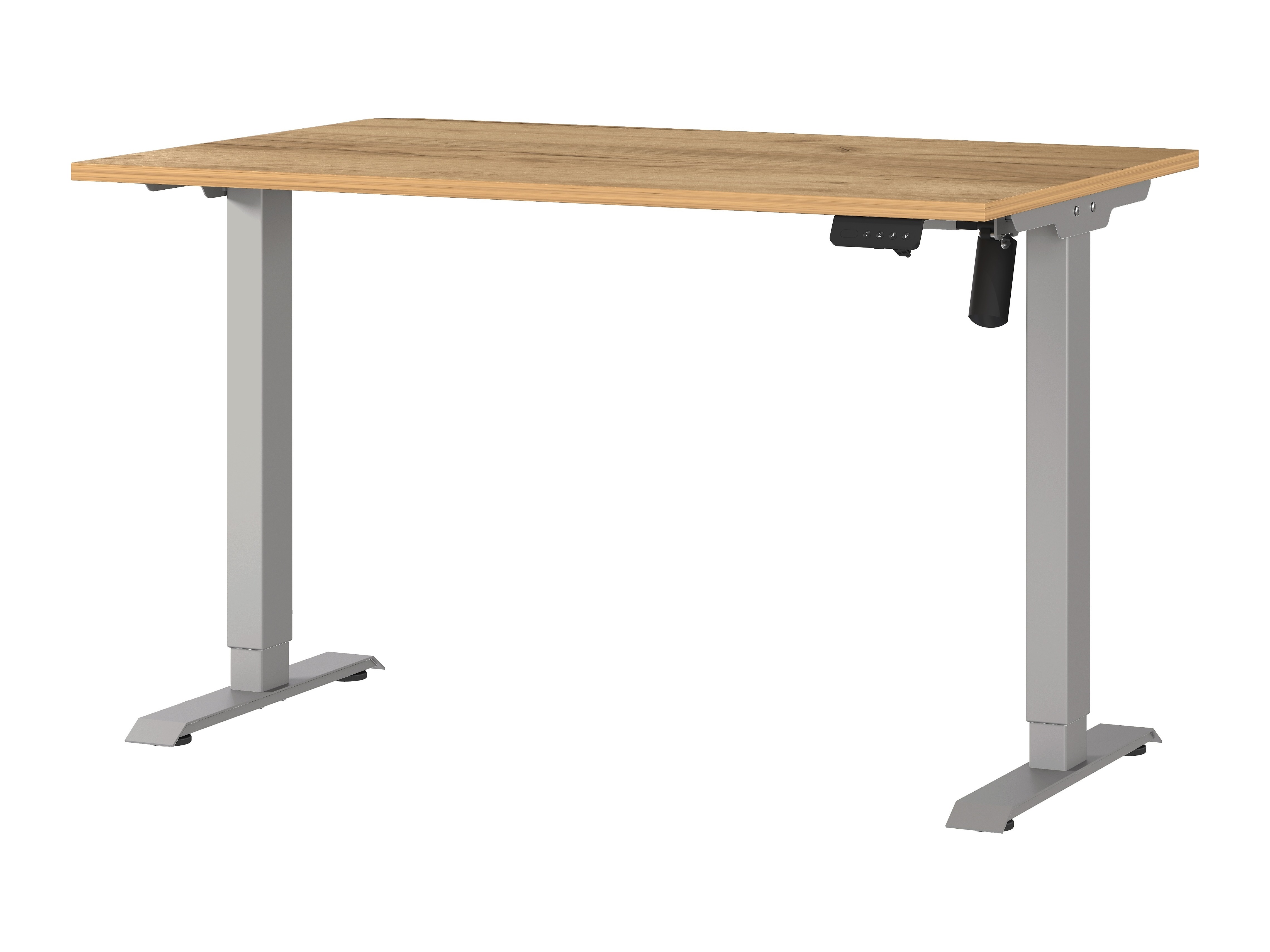 Escritorio de altura regulable Lartesi 115 (Navarra roble + Plata)