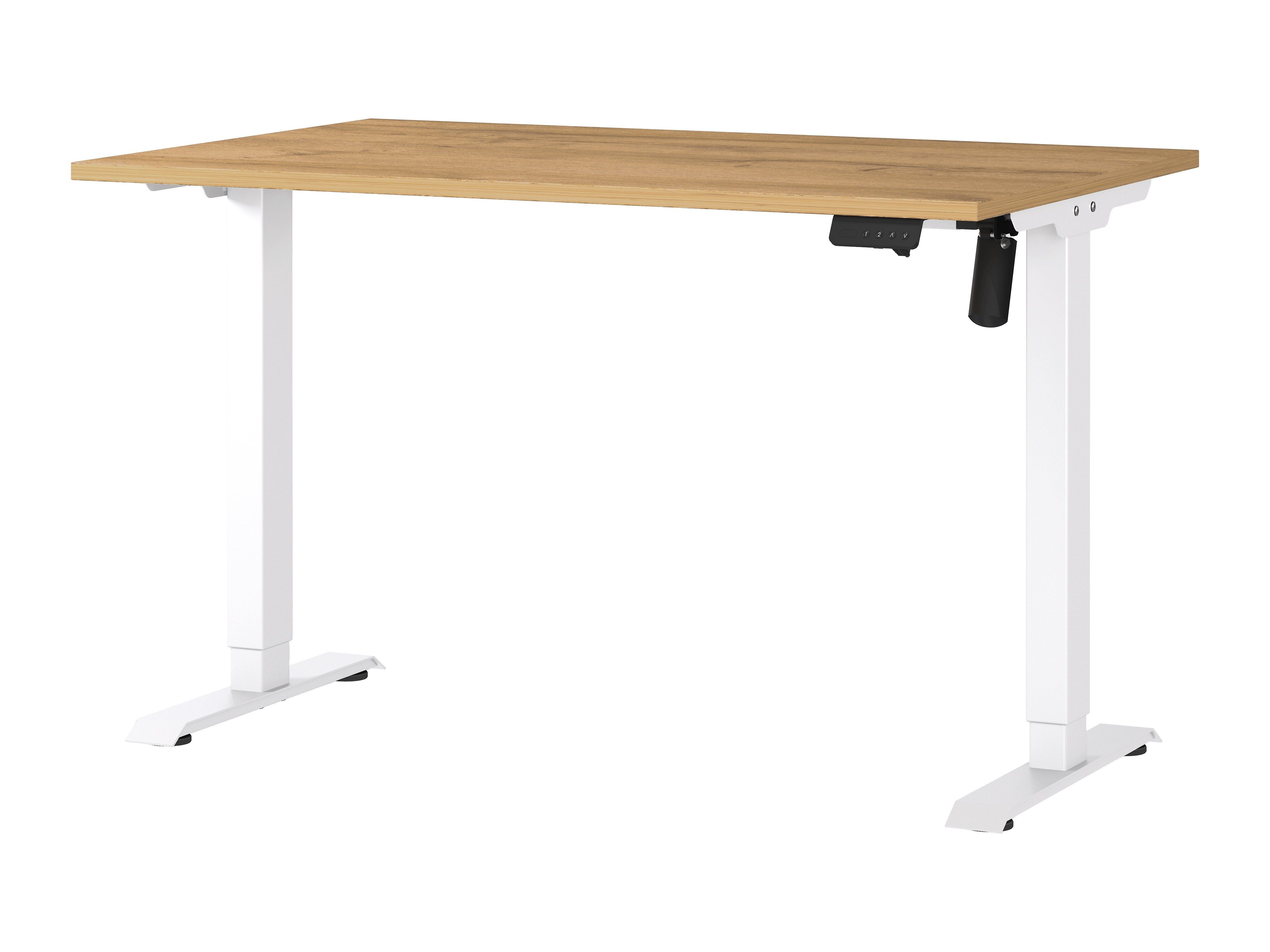 Escritorio de altura regulable Lartesi 115 (Roble nieto + Blanco)
