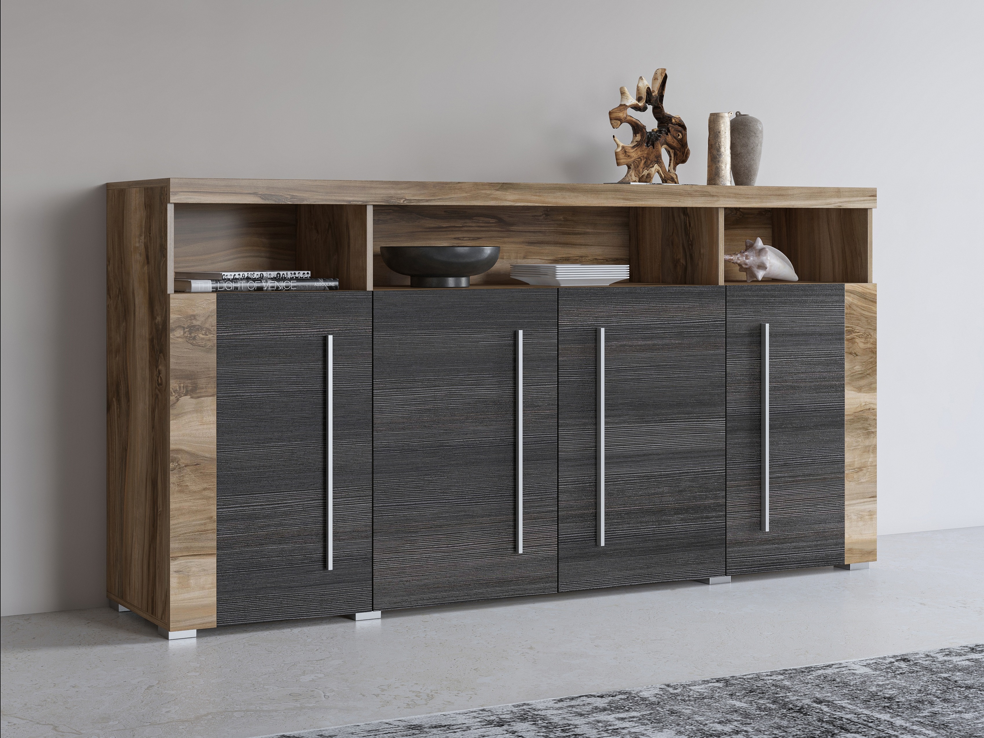 Aparador Sorciro 107 (Nuez + Roble oscuro)