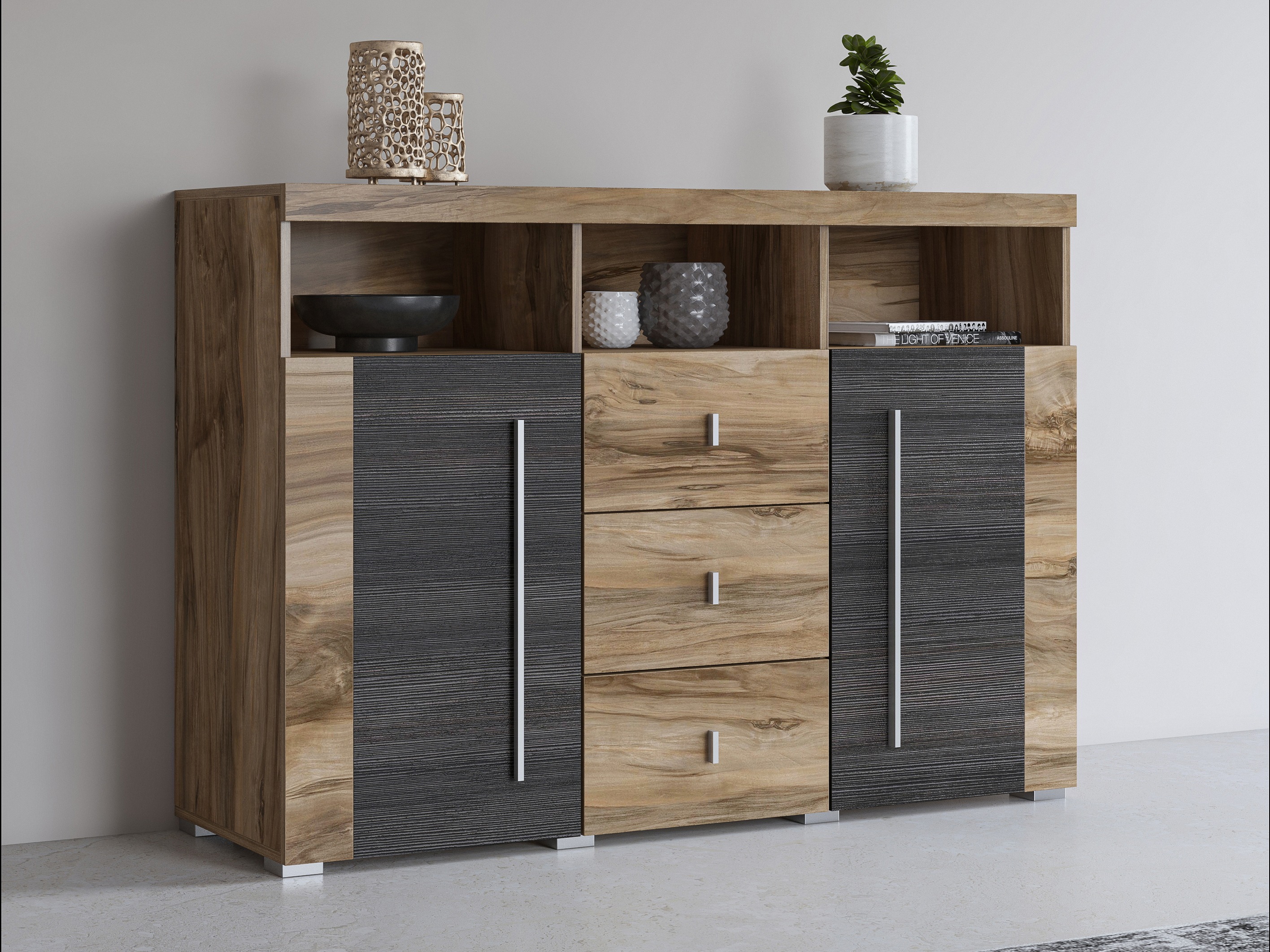 Cómoda Sorciro 101 (Nuez + Roble oscuro)