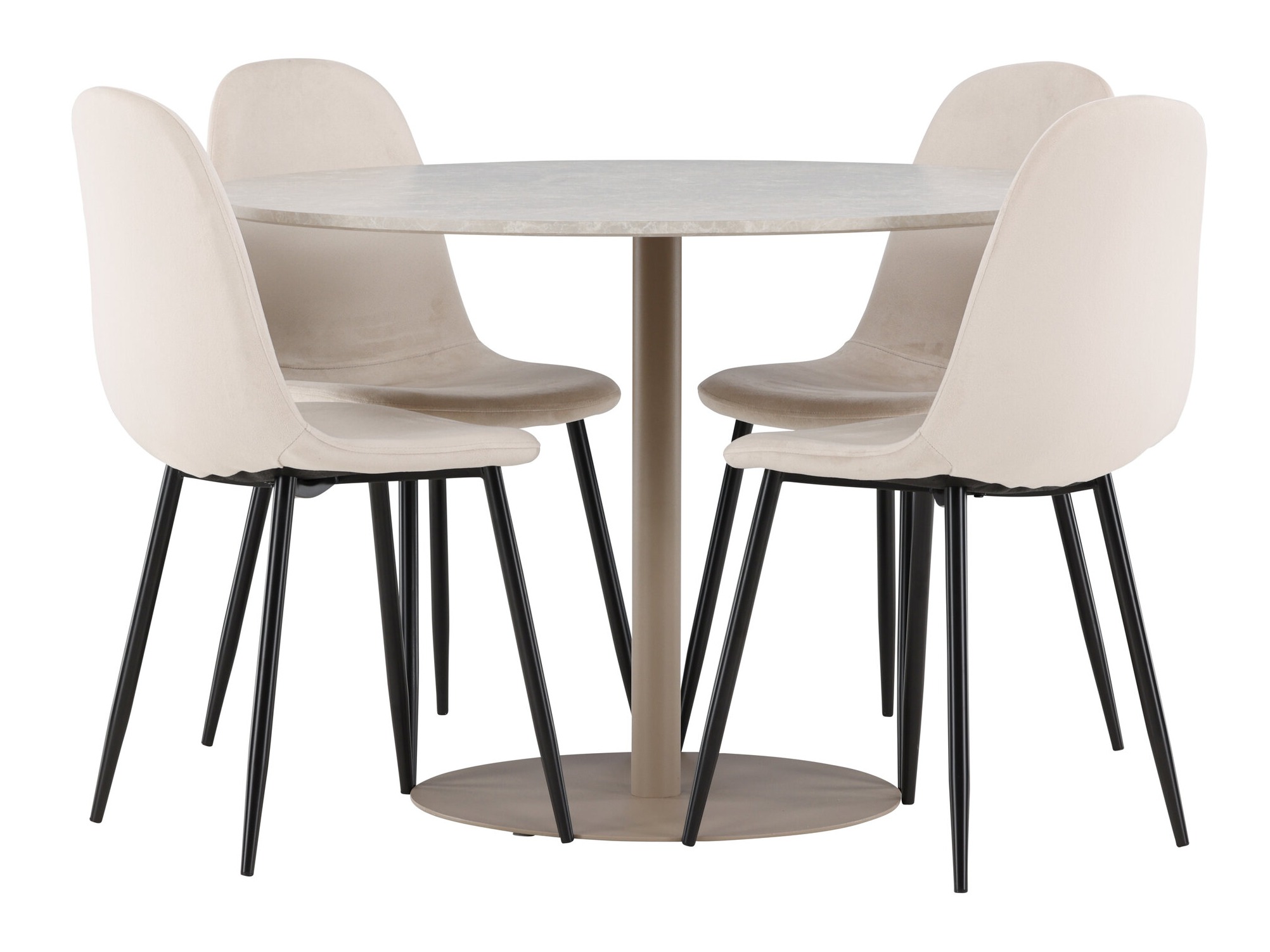 Conjunto de mesas y sillas para comedor Dallas 4867 (Negro + Beige)