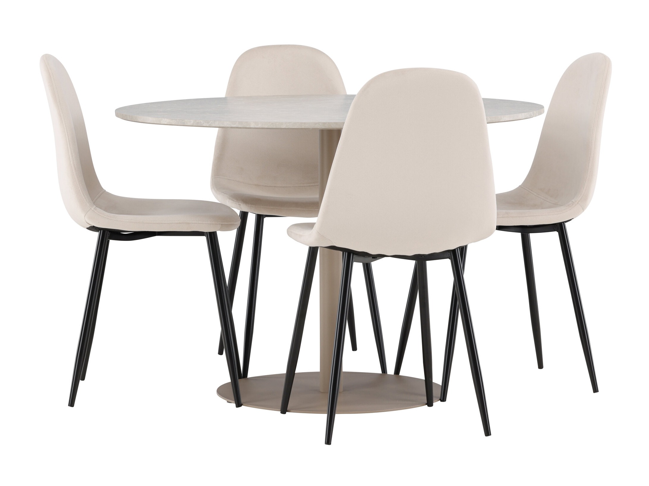 Conjunto de mesas y sillas para comedor Dallas 4867 (Negro + Beige)