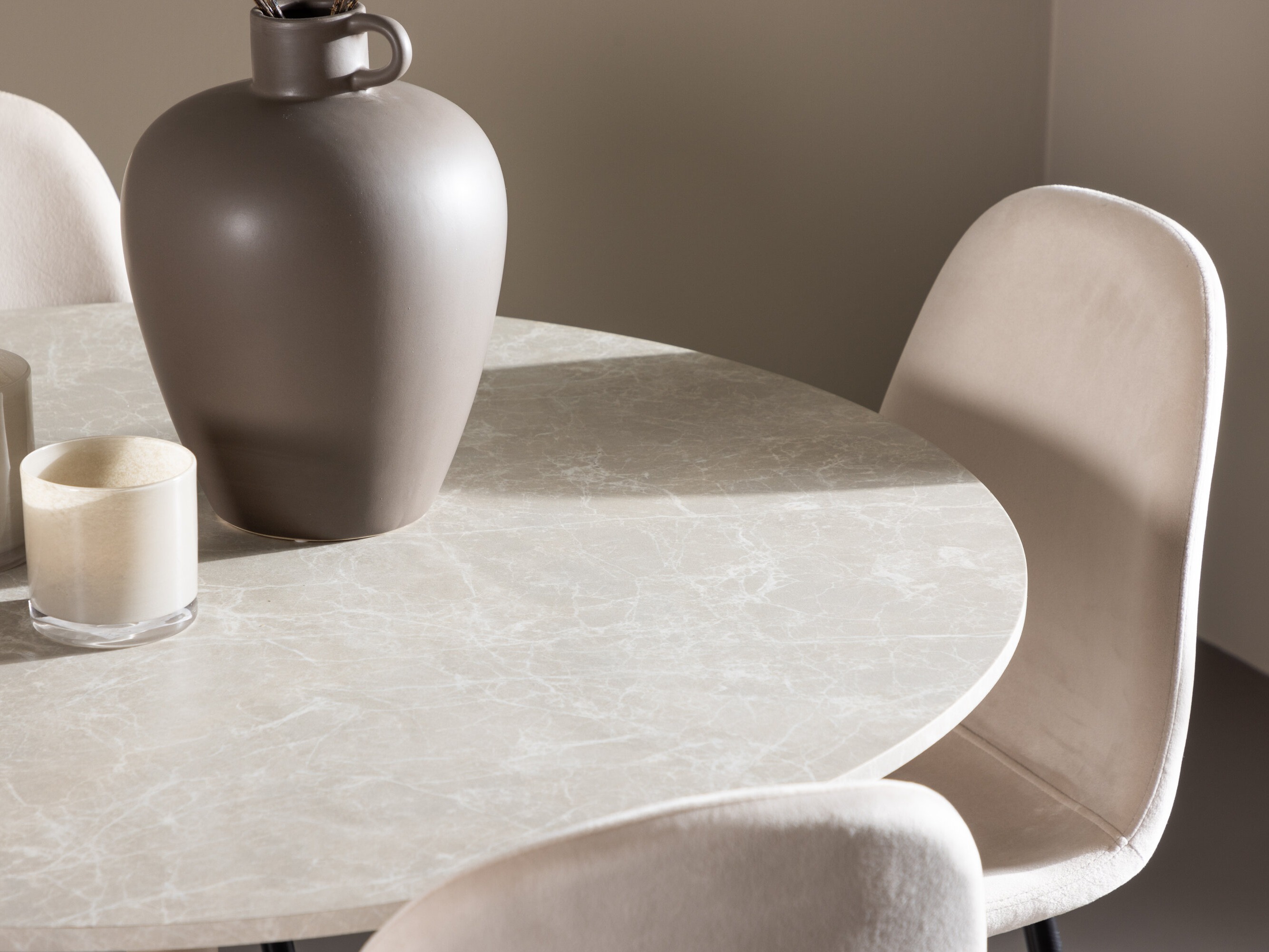 Conjunto de mesas y sillas para comedor Dallas 4867 (Negro + Beige)