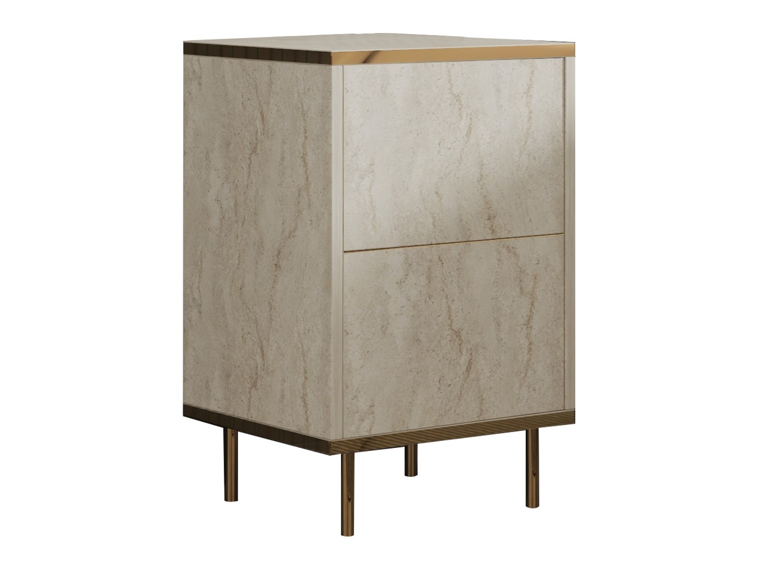 Mesilla de noche Kailua 2575 (Claro Travertine + Dorado)