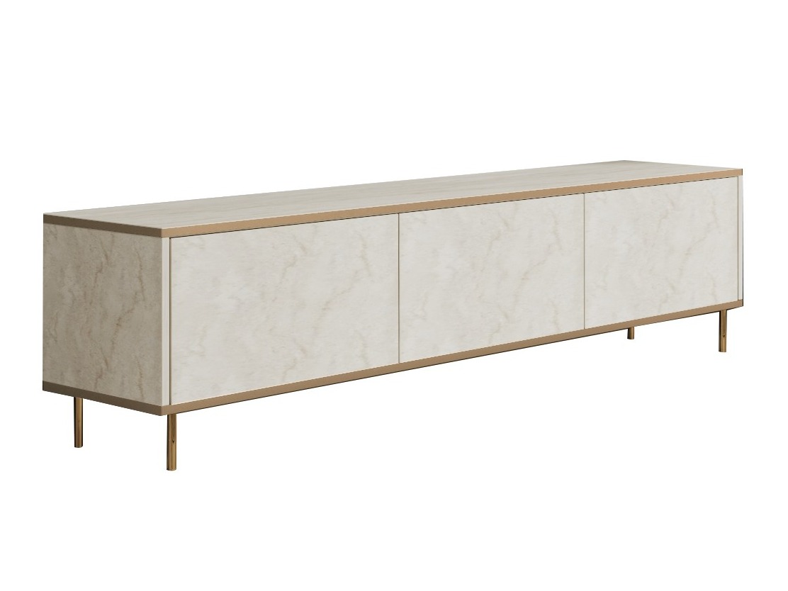 Mueble TV Kailua 2573 (Claro Travertine + Dorado)
