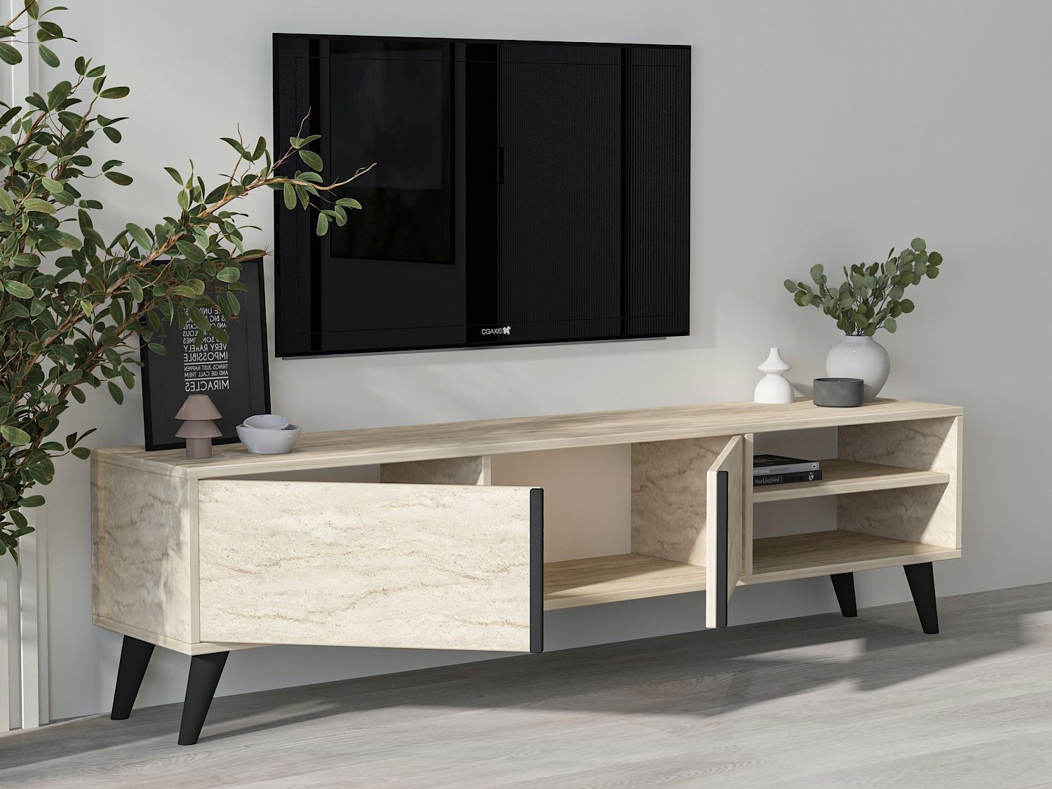 Mueble TV Kailua 2576 (Claro Travertine)