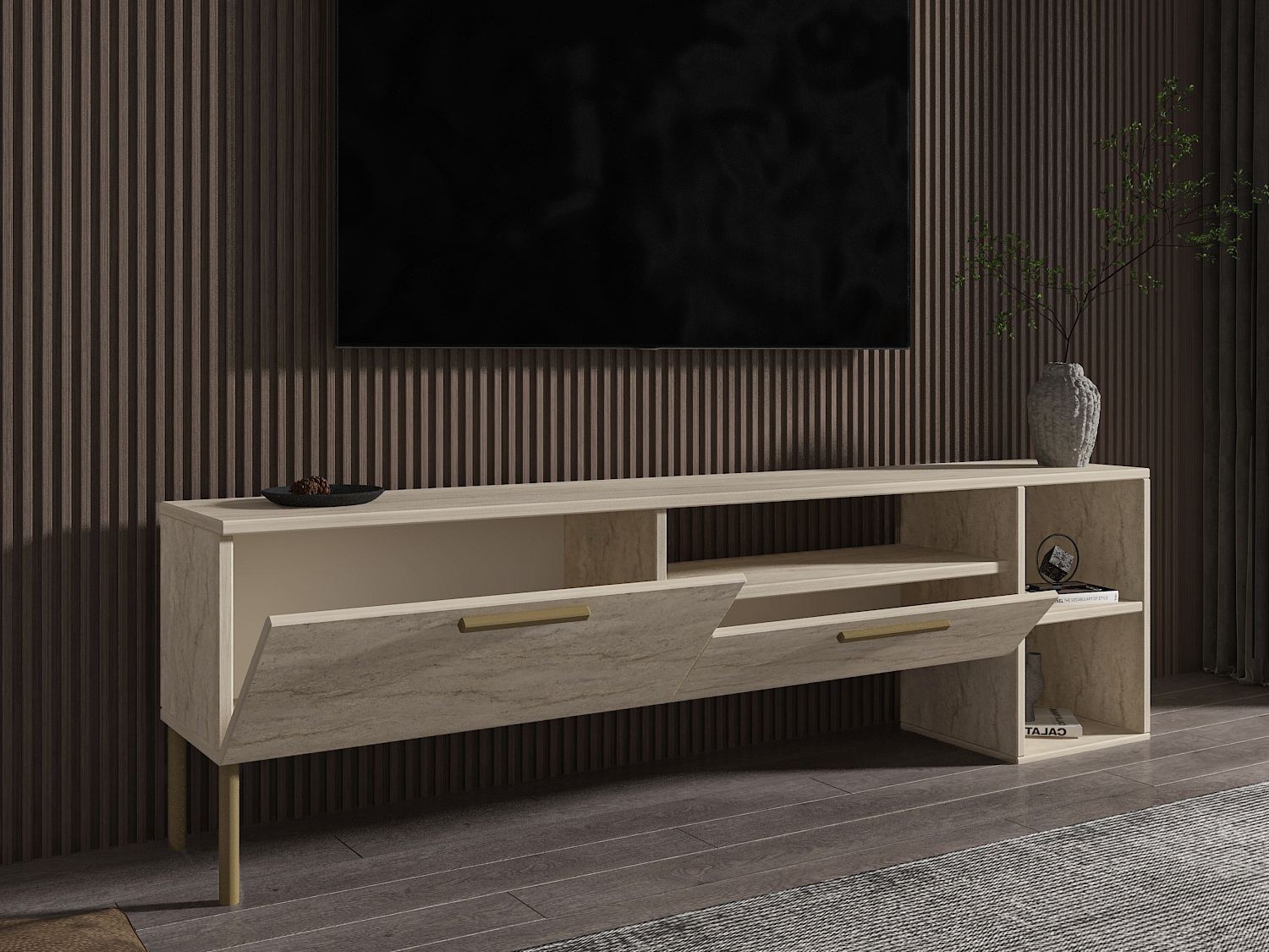 Mueble TV Kailua 2579 (Claro Travertine)