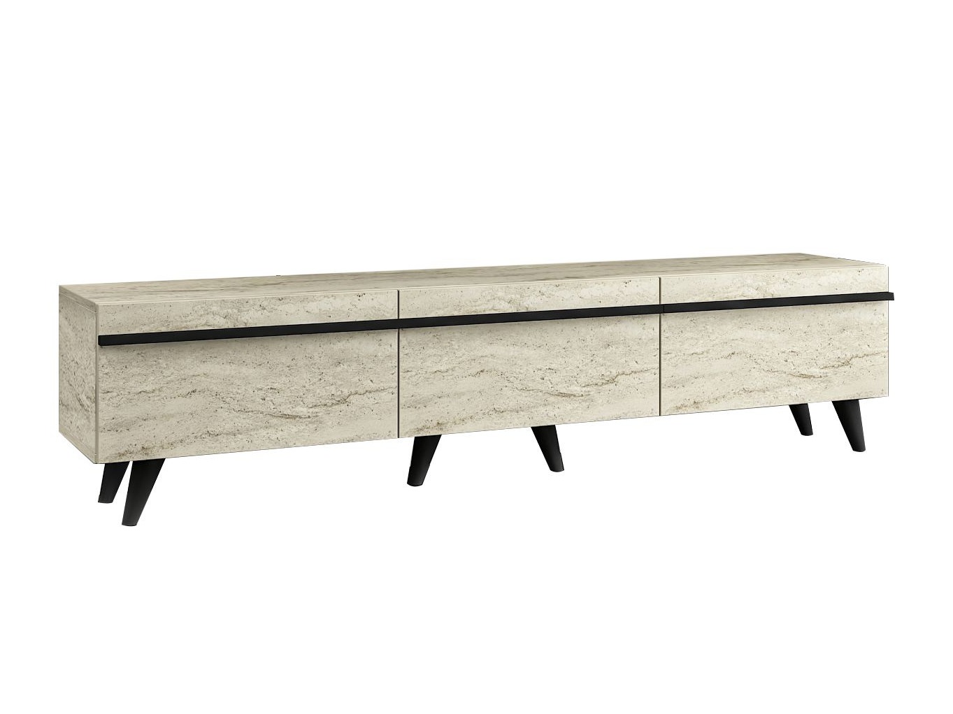 Mueble TV Kailua 952 (Claro Travertine + Negro)