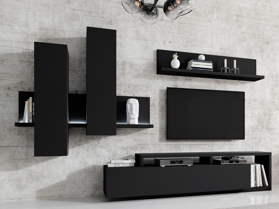 Armario de pared Lutiva 101 (Negro mate)