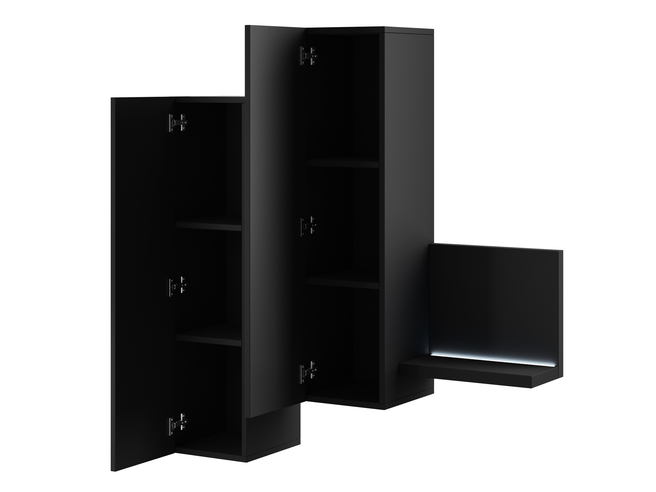 Armario de pared Lutiva 101 (Negro mate)