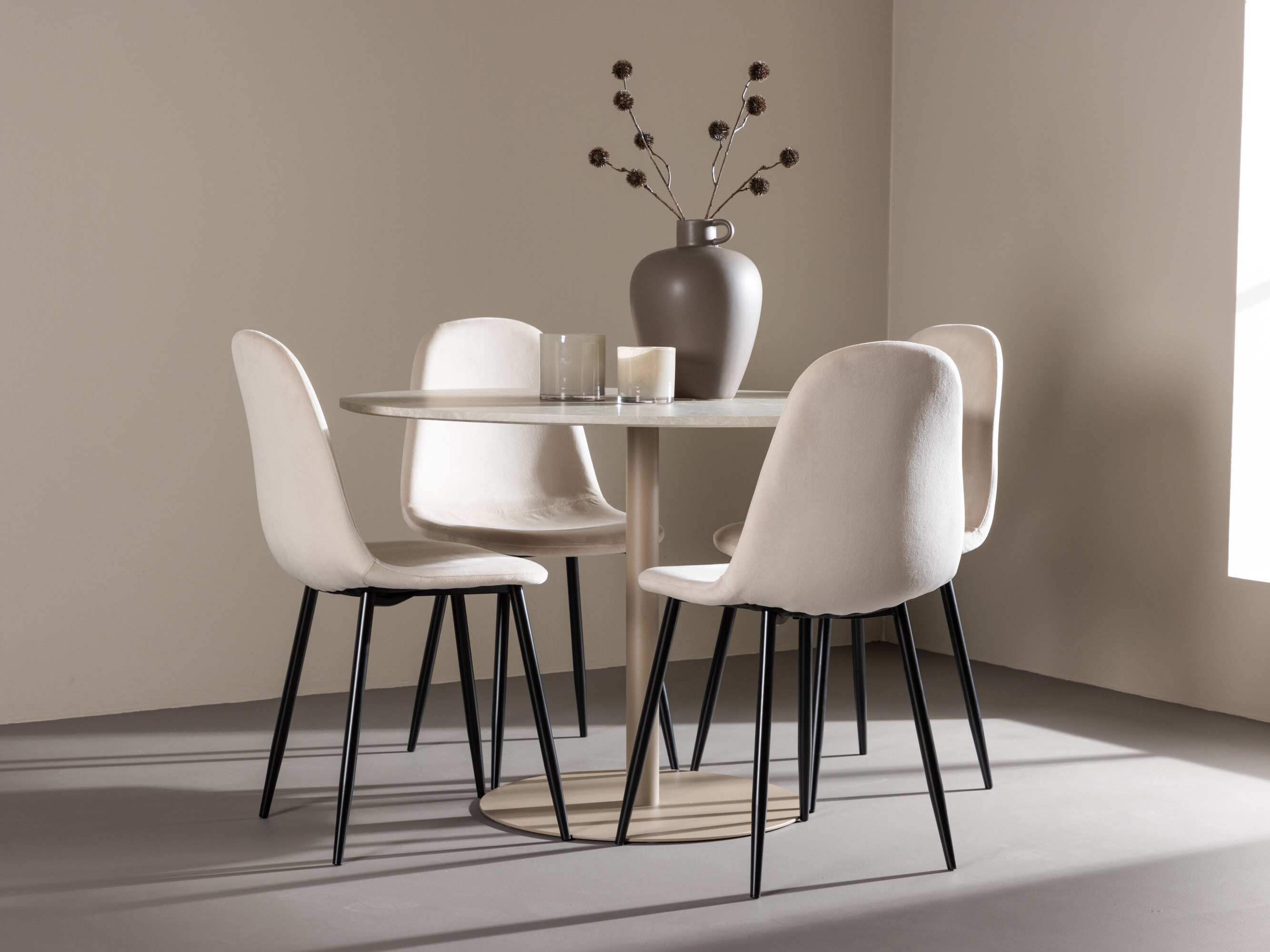 Conjunto de mesas y sillas para comedor Dallas 4867 (Negro + Beige)