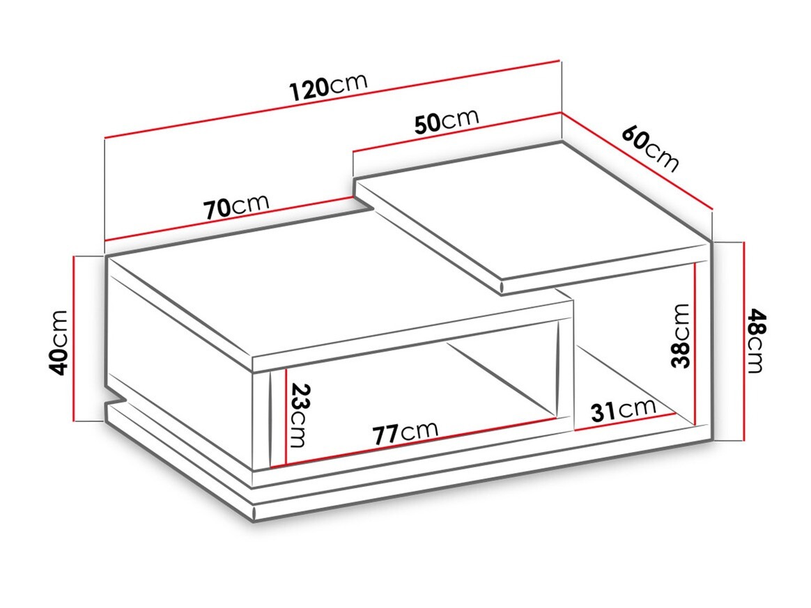 Mesa de centro Lutiva 104 (Antracita + Ribbec roble)