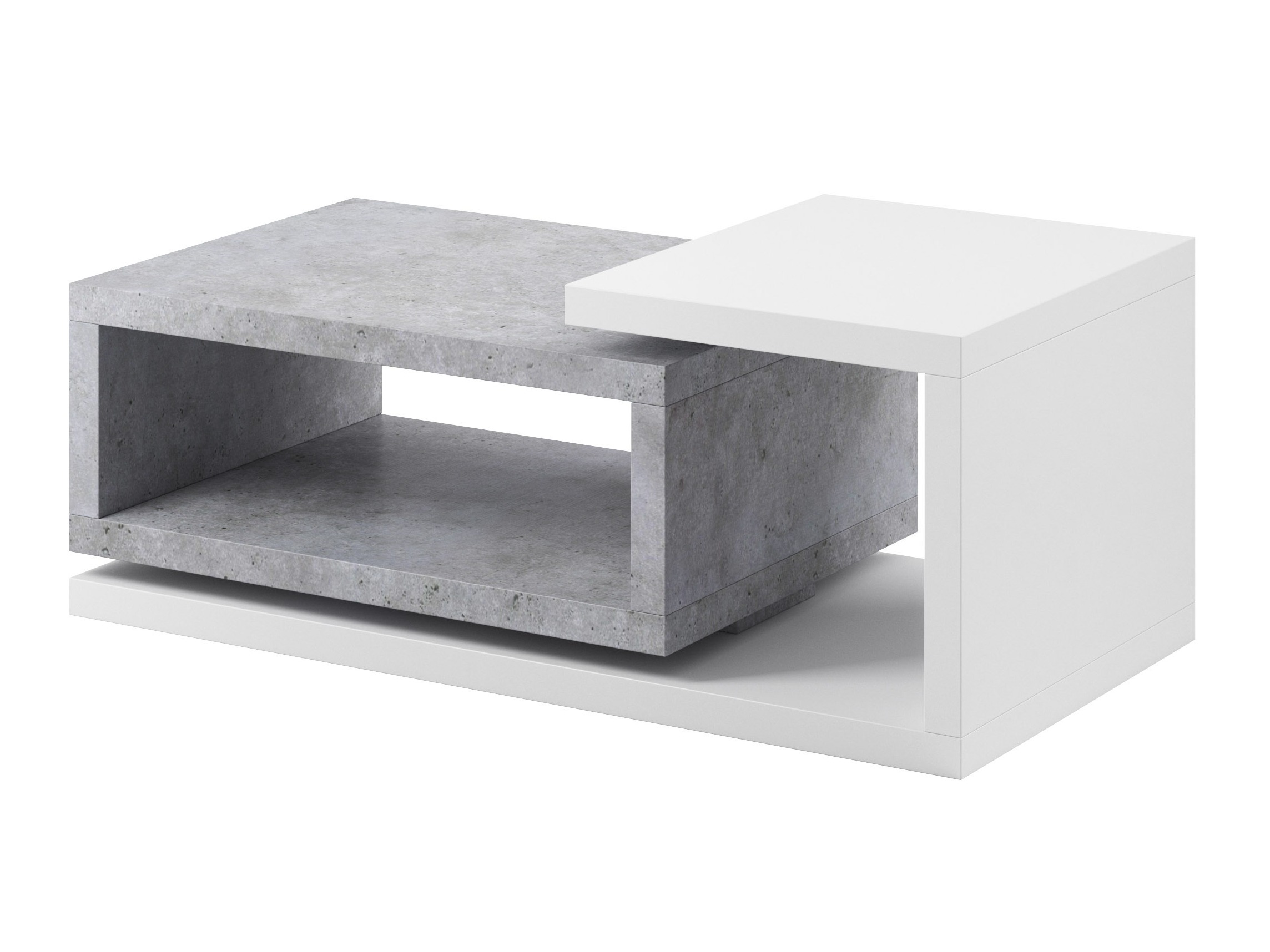 Mesa de centro Lutiva 104 (Blanco + Hormigón)