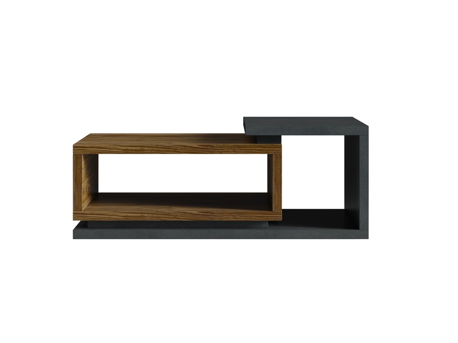 Mesa de centro Lutiva 104 (Madera gris + Abeto oscuro)