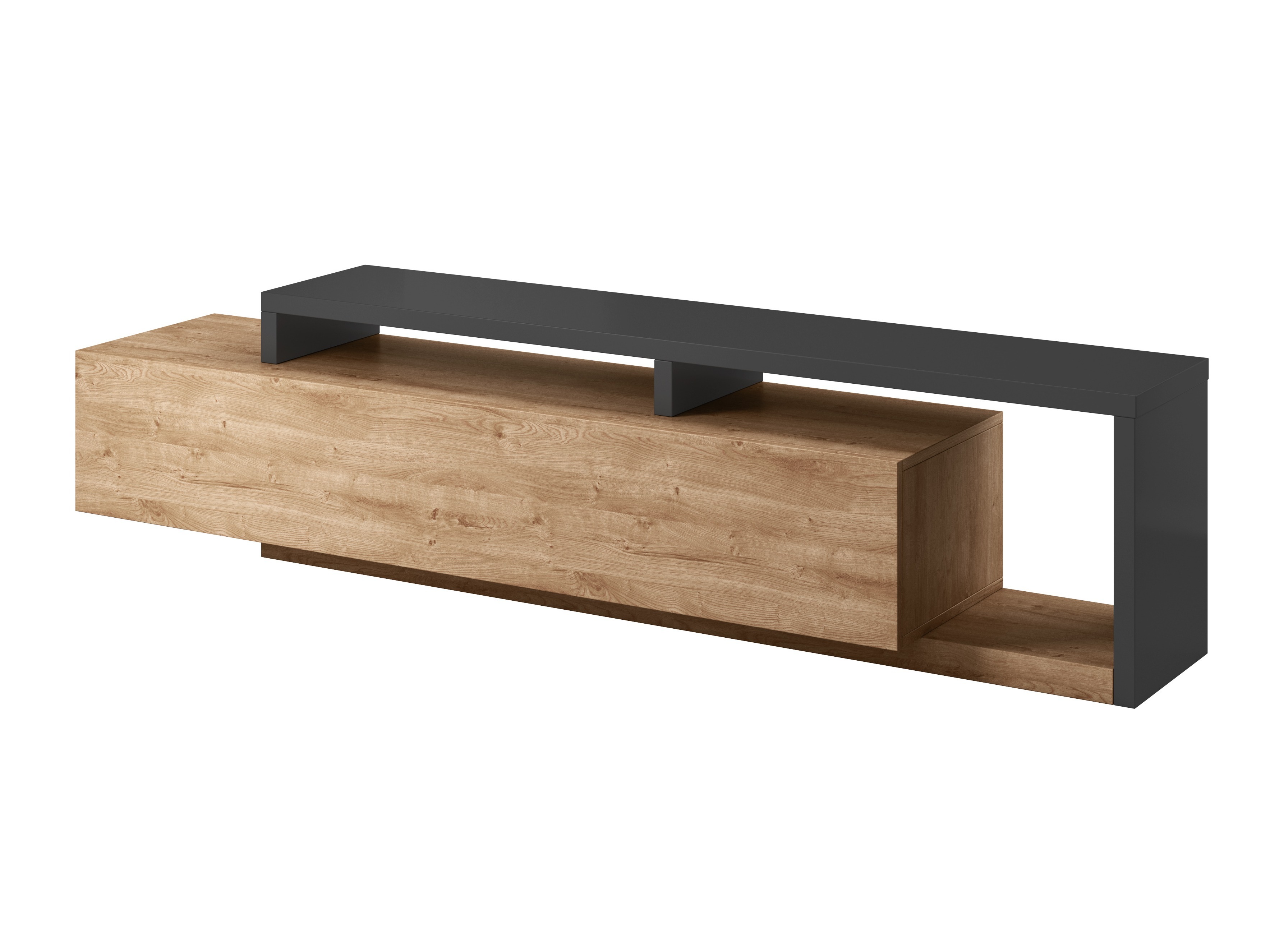 Mueble TV Lutiva 103 (Antracita + Ribbec roble)