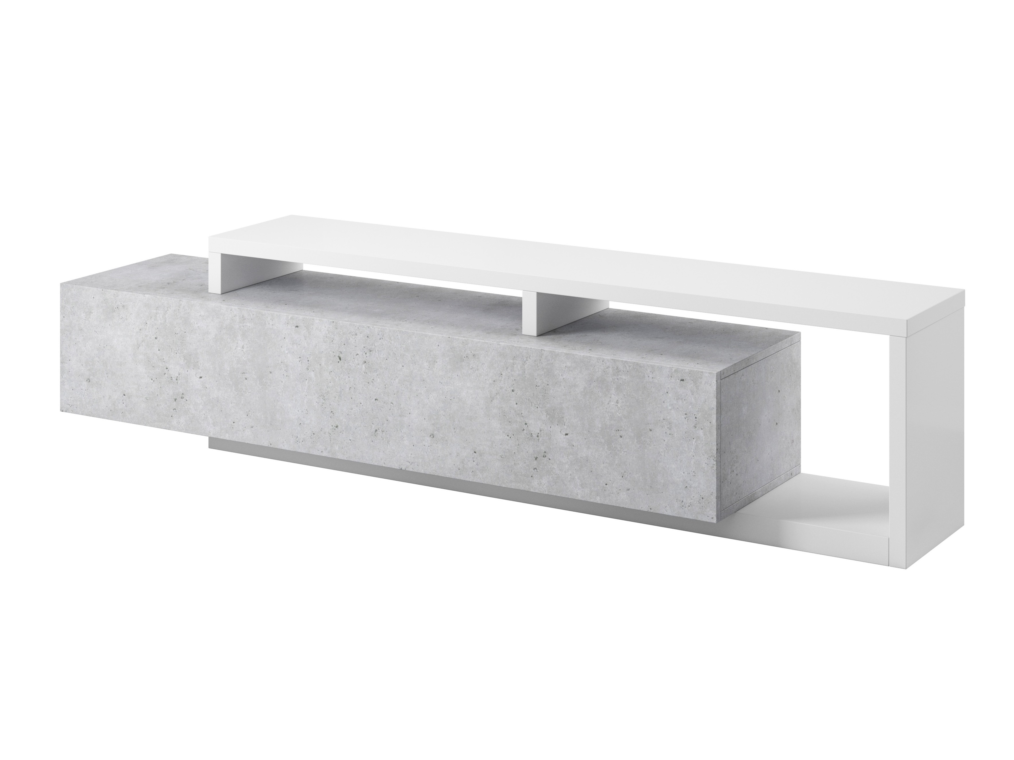 Mueble TV Lutiva 103 (Blanco + Hormigón)