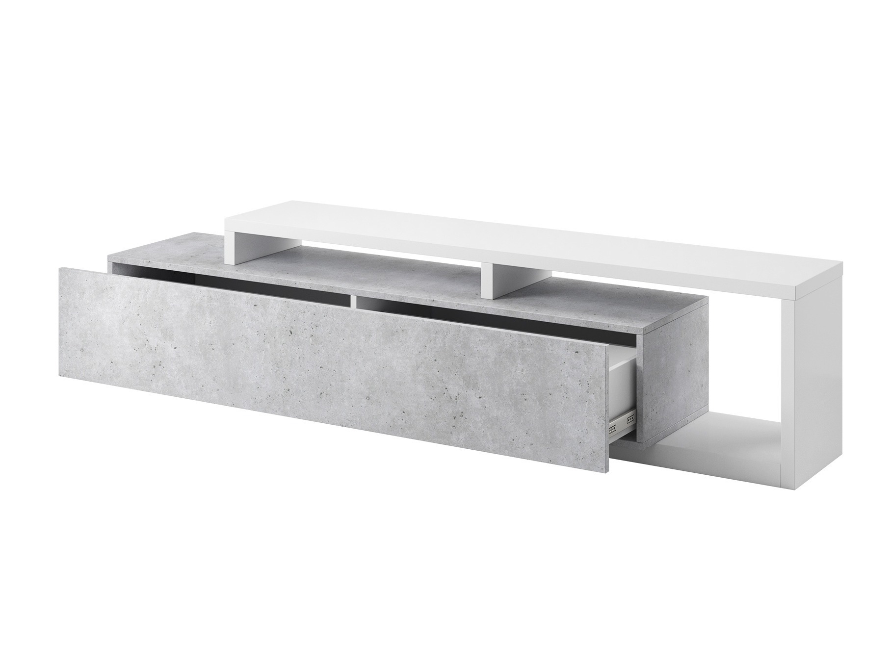 Mueble TV Lutiva 103 (Blanco + Hormigón)