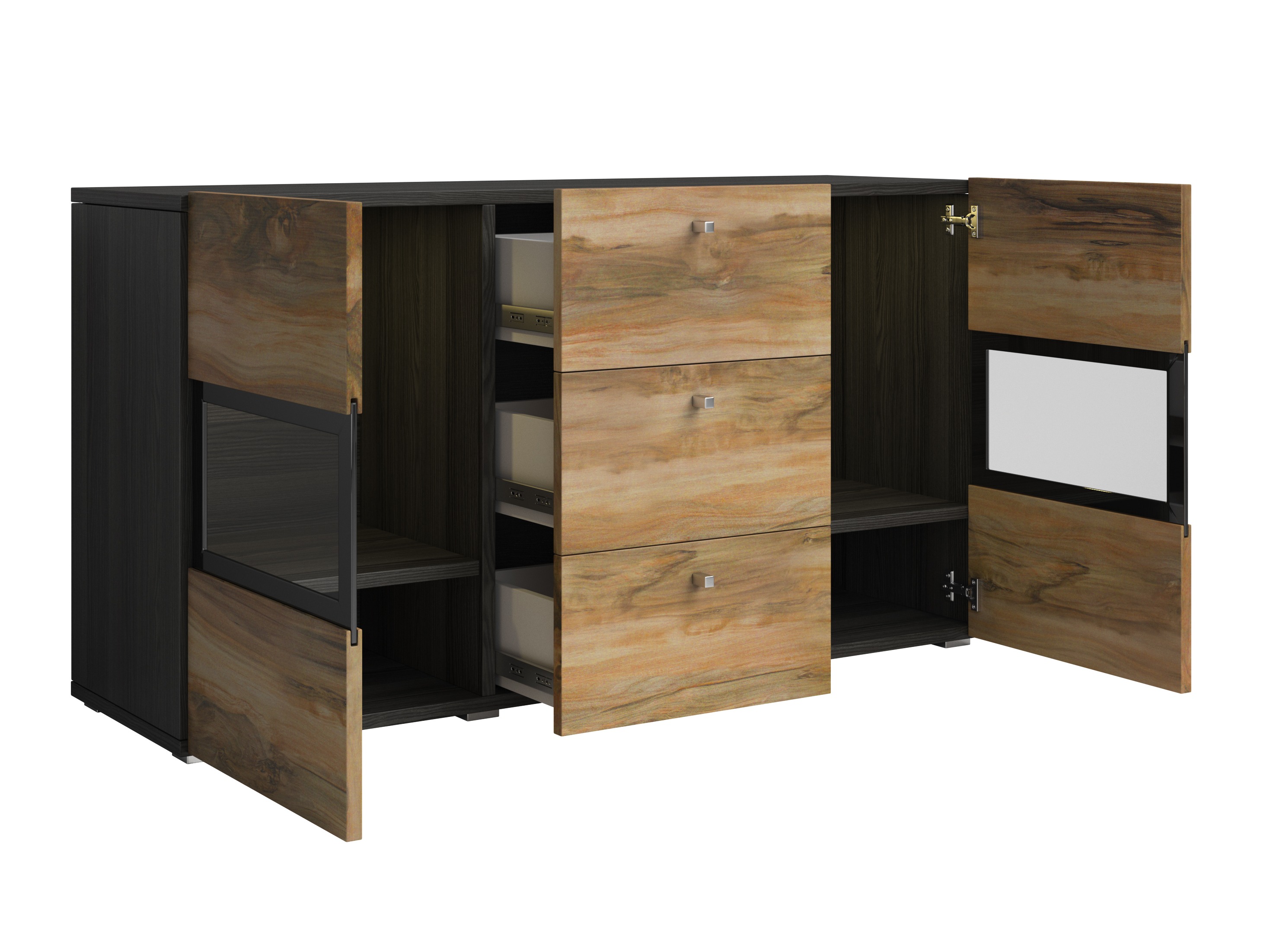 Cómoda Serodeu 101 (Nogal + Marrón oscuro)