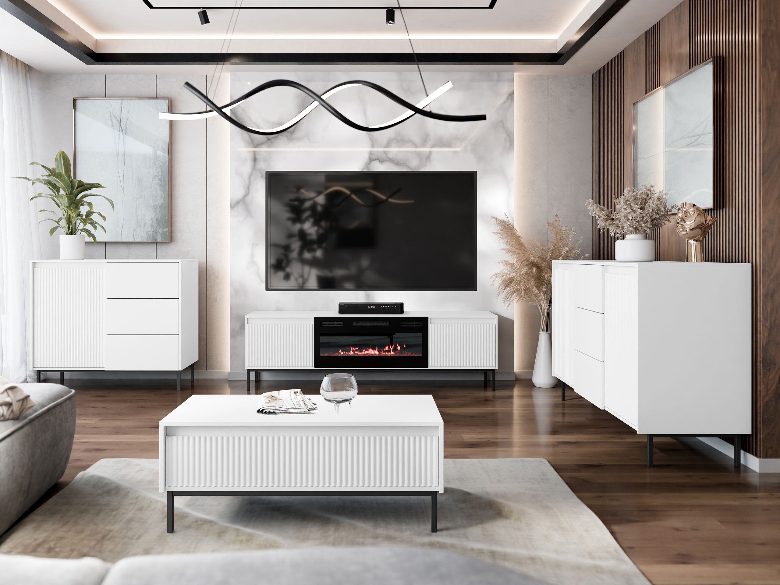 Conjunto de salón Comfivo Delruva 109 (Blanco)