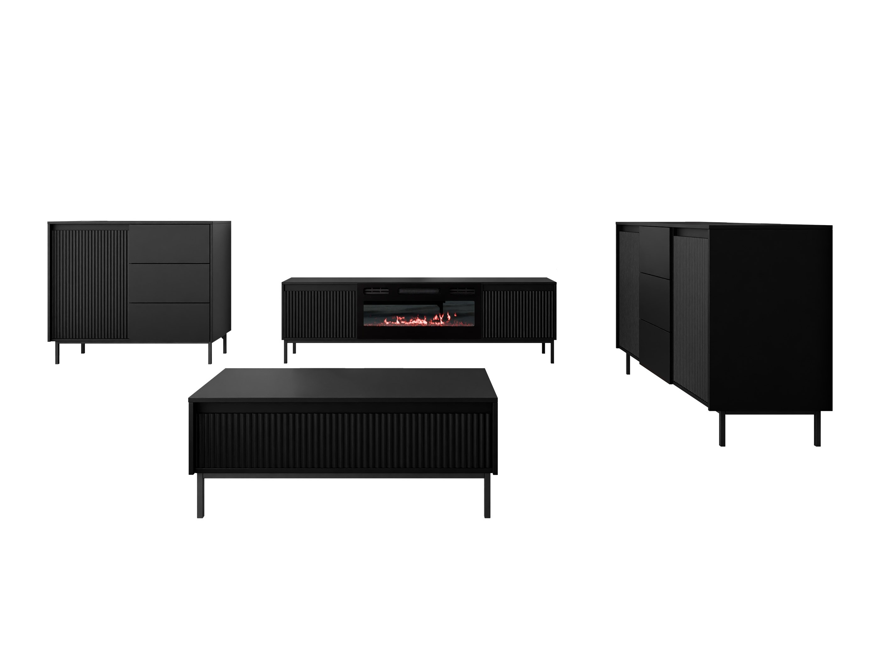 Conjunto de salón Comfivo Delruva 109 (Negro)