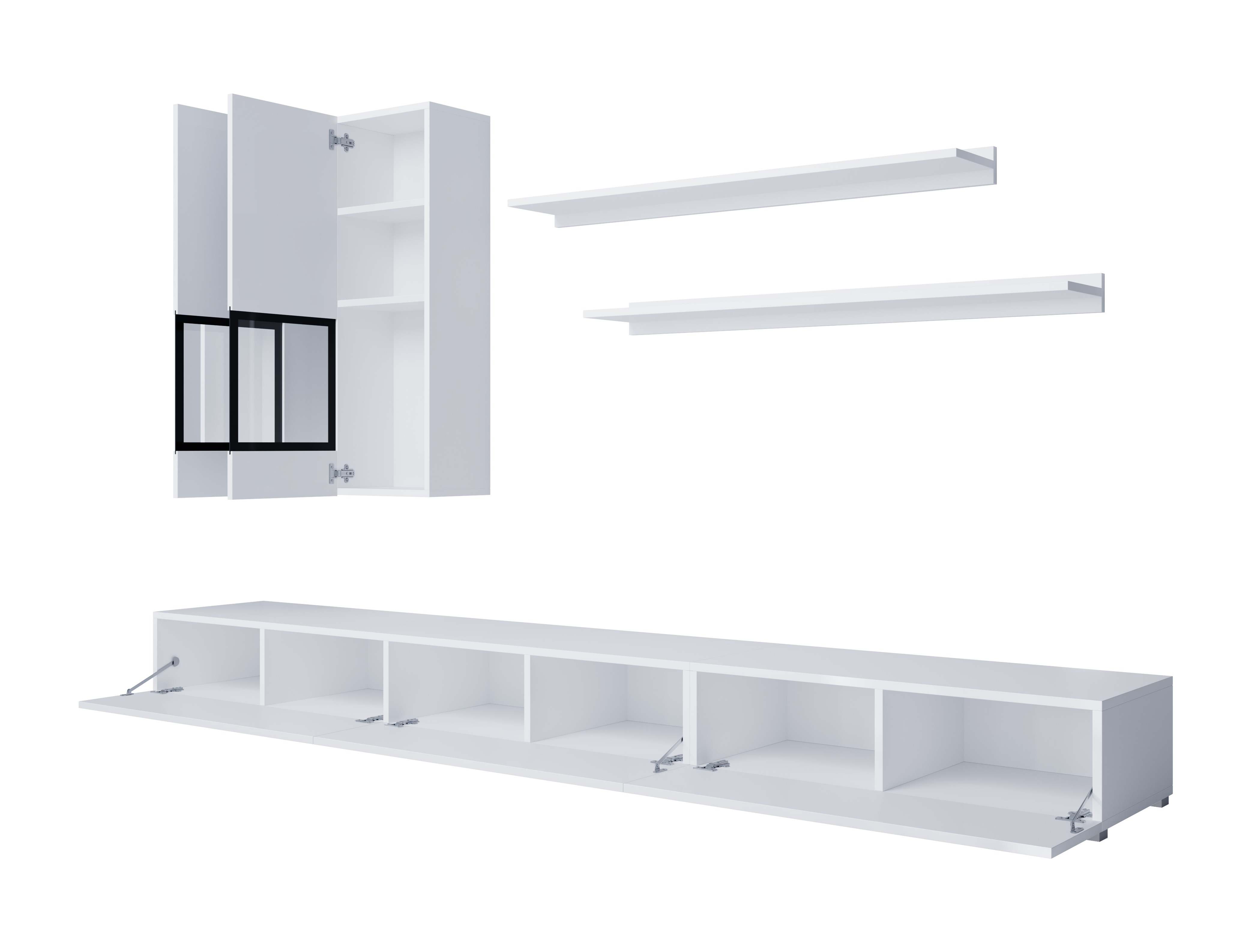 Conjunto de salón Serodeu 100 (Blanco + Blanco brillante)