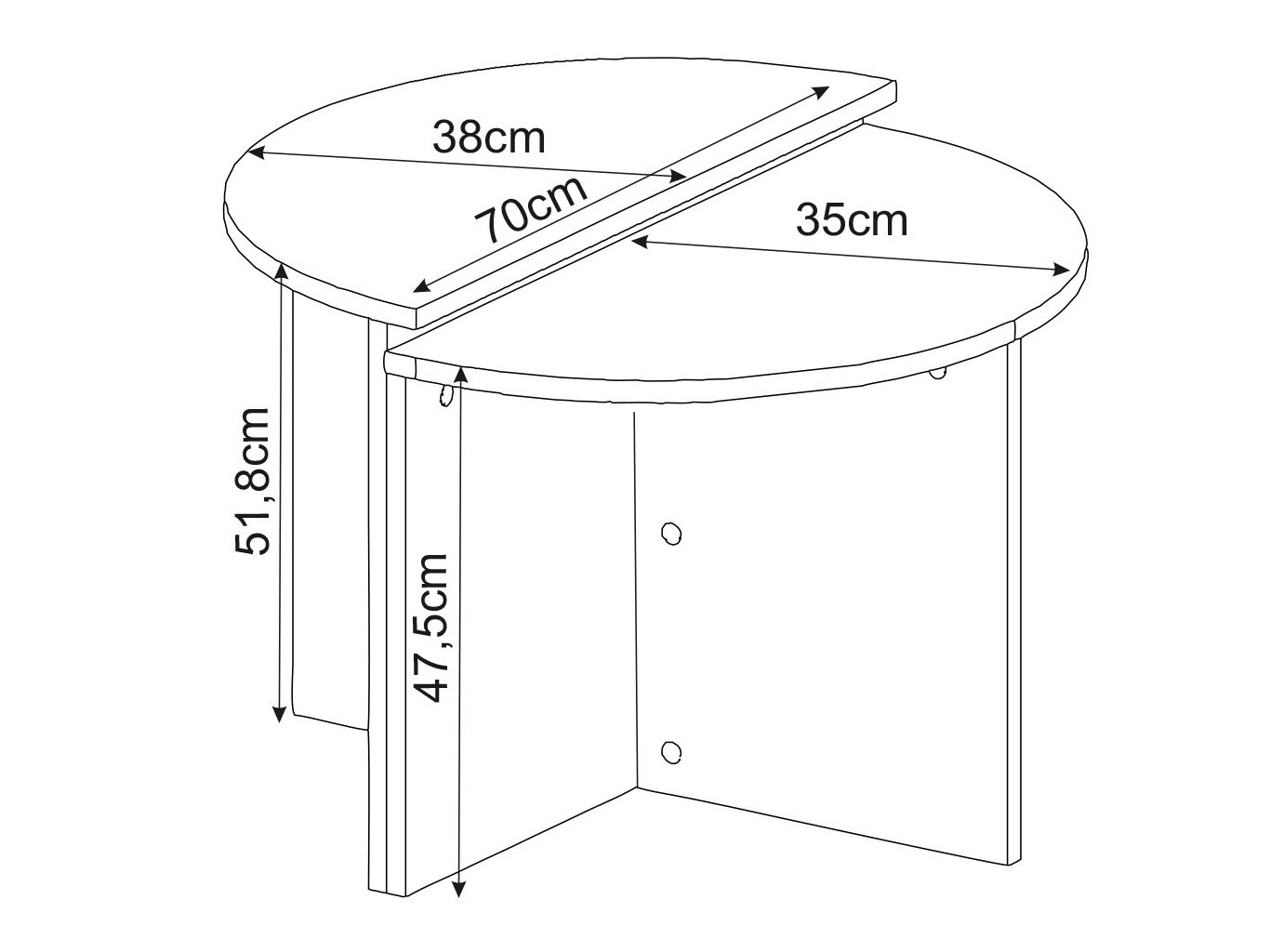 Conjunto mesa de centro Kailua 2581 (Gris + Claro Travertine)